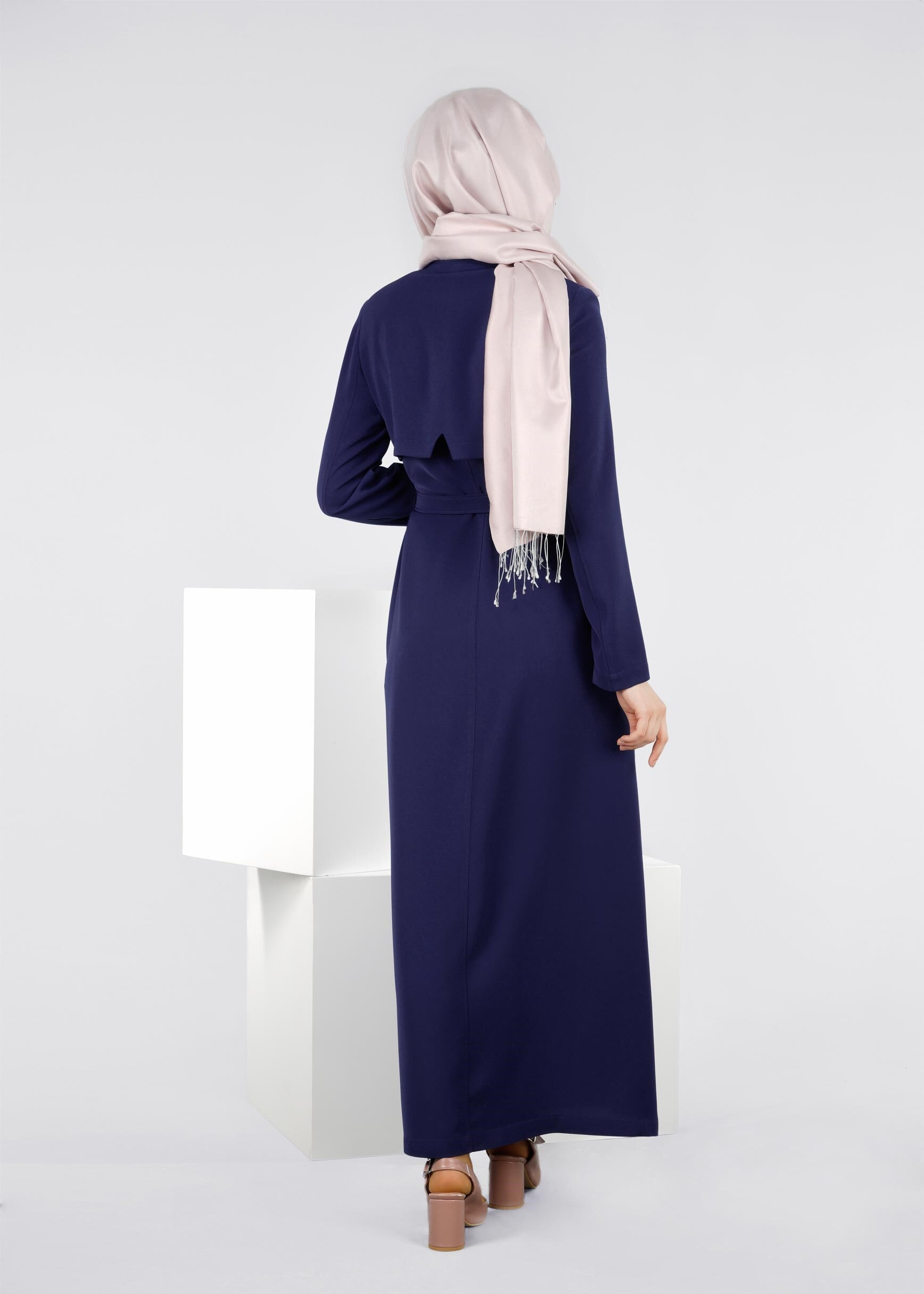 Tesettür giyim MAVİ 1088 KİWON TESETTÜR PARDESÜ 40/46 TEK38