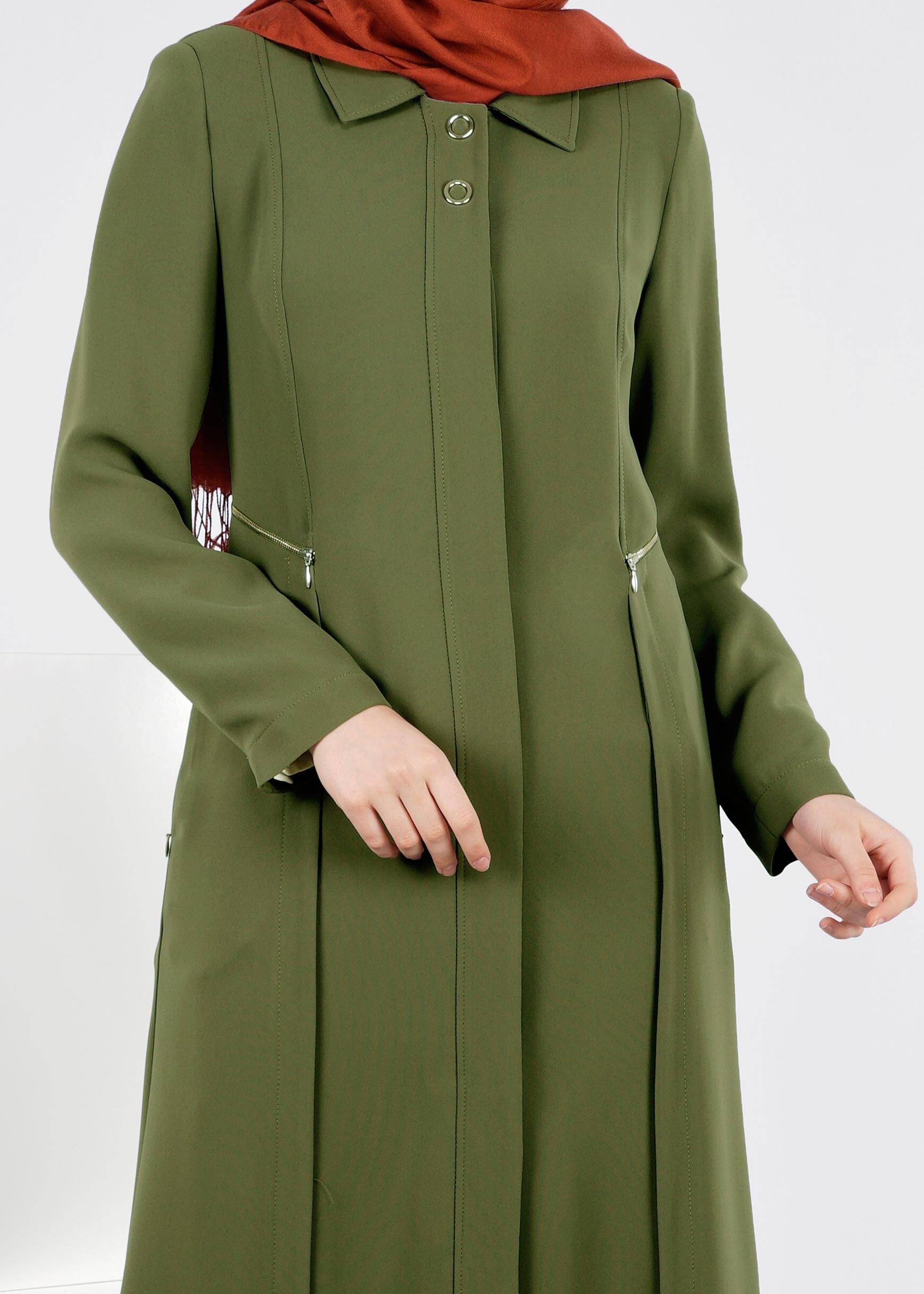 Tesettür giyim HAKİ 1092 NEW SUZANNA PARDESÜ 40/48 TEK42