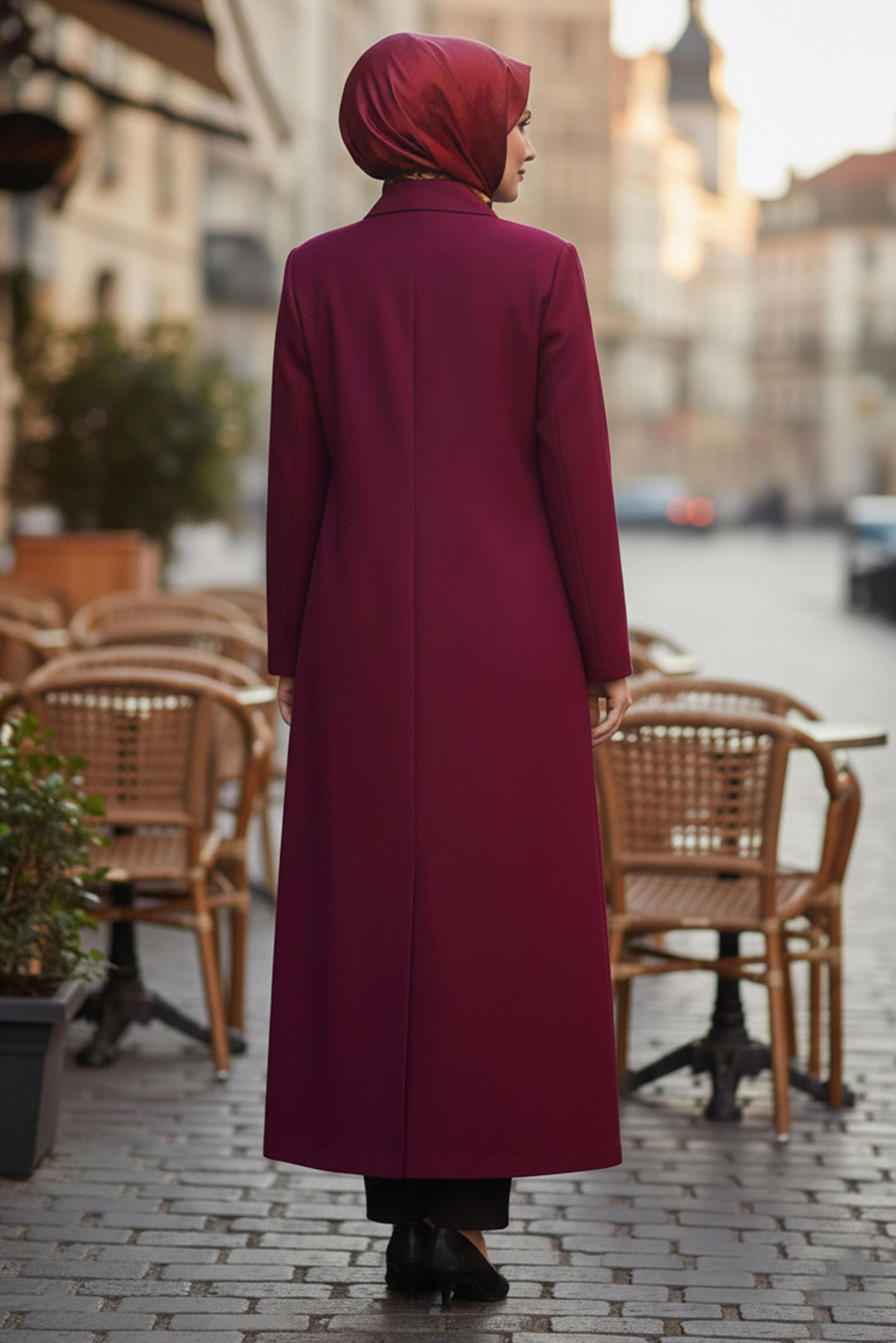 Tesettür giyim MÜRDÜM DÜĞMELİ PARDESÜ 1093