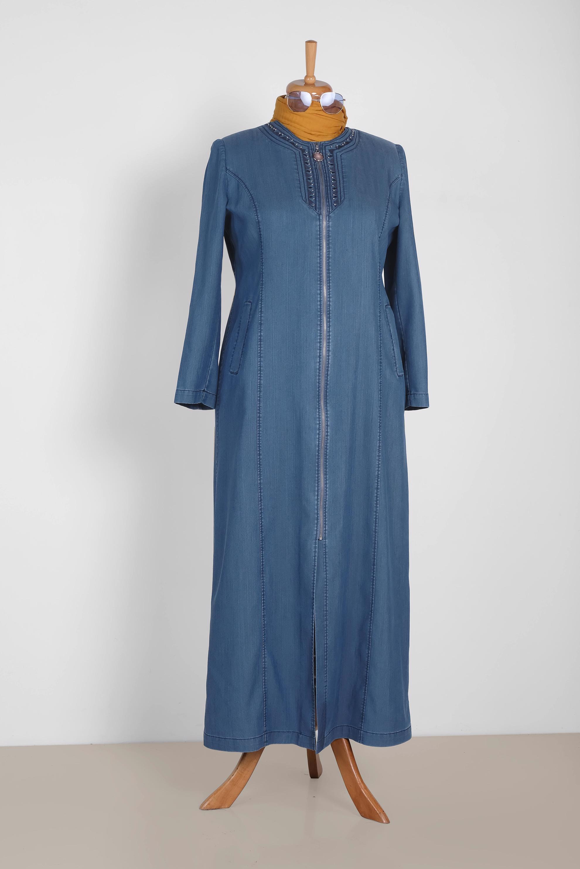 Tesettür giyim LACİVERT 1101 MARTİNİC PARDESÜ 44/52