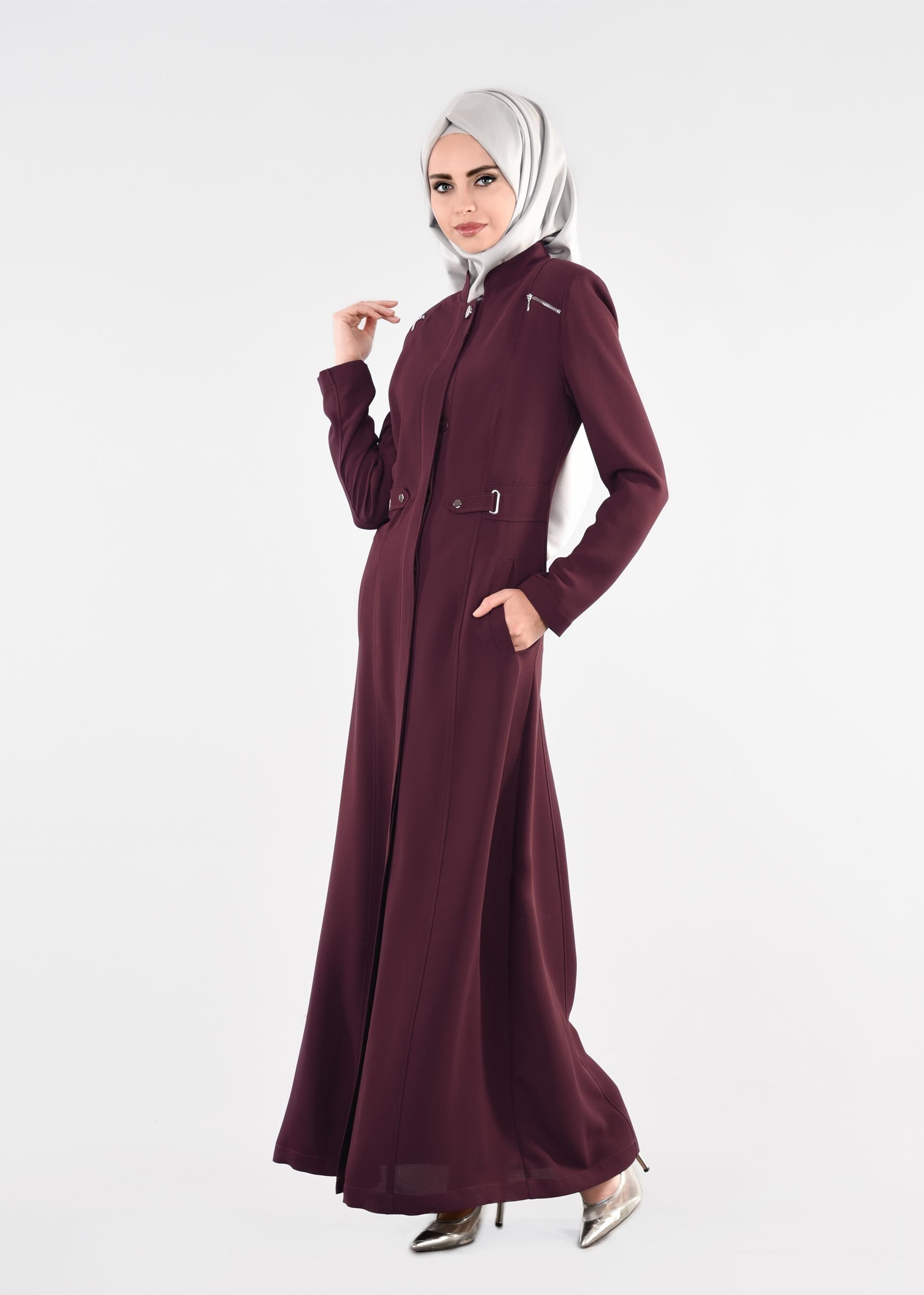 Tesettür giyim MÜRDÜM 1106 MİLAS PARDESÜ 40/48 TEK38