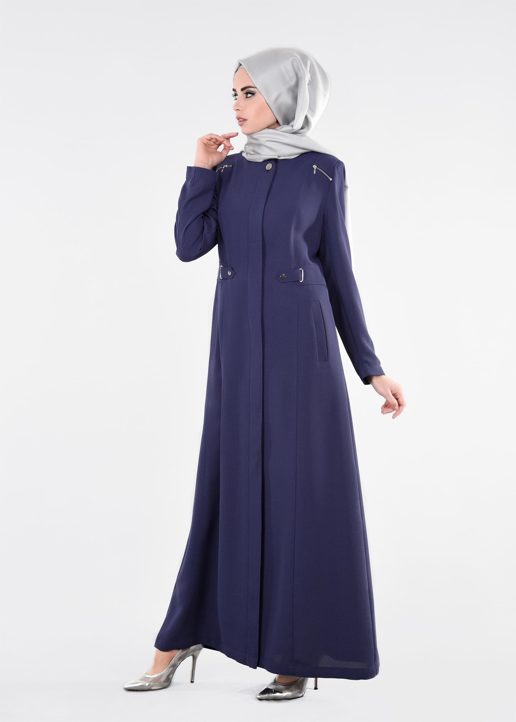 Tesettür giyim LACİVERT 1106 MİLAS PARDESÜ 40/48 TEK38