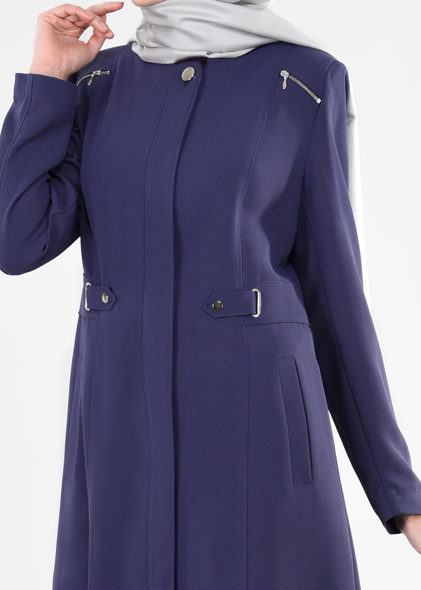 Tesettür giyim LACİVERT 1106 MİLAS PARDESÜ 40/48 TEK38