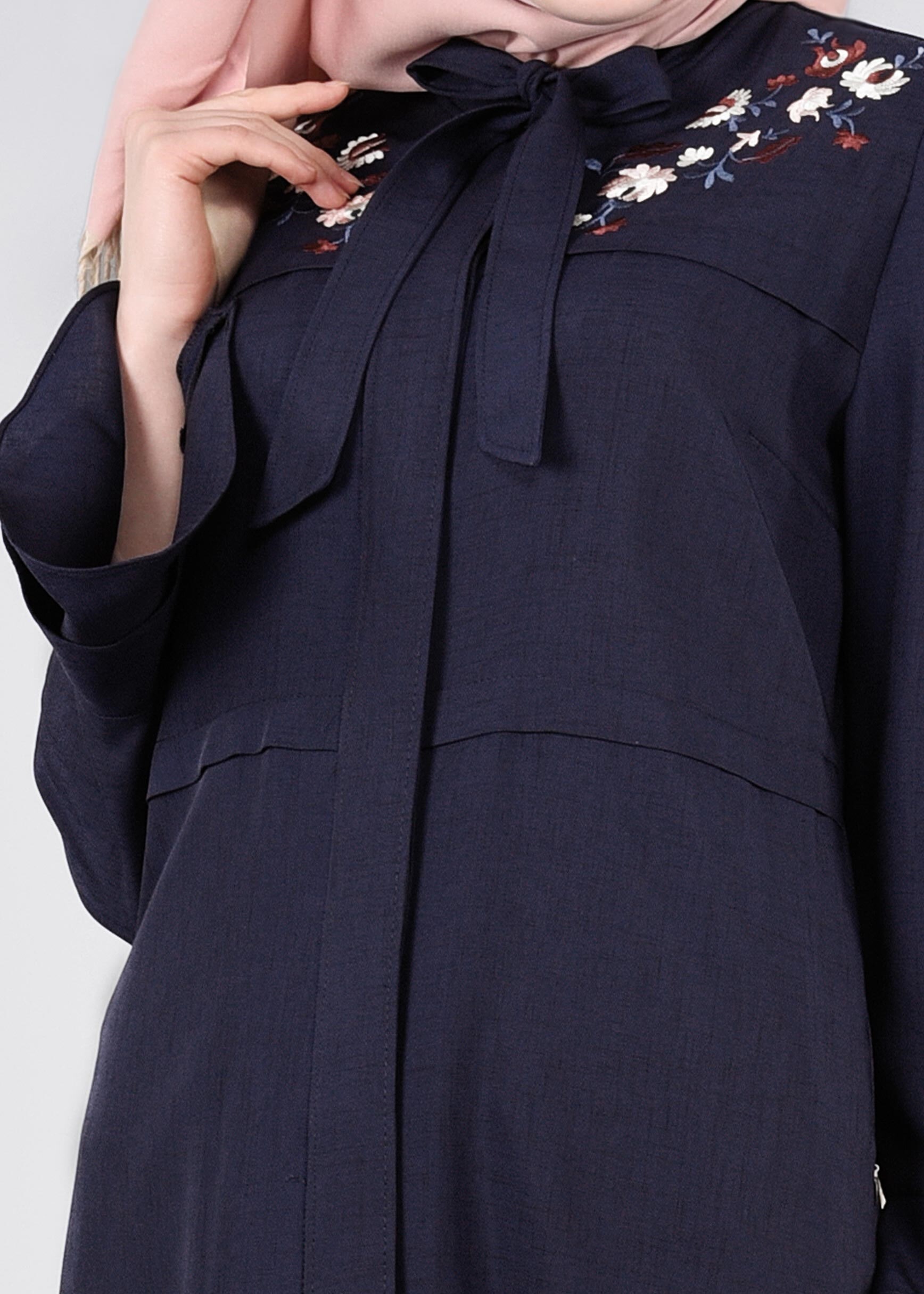 Tesettür giyim LACİVERT 1107 NEW DEFNE PARDESÜ 40/46 TEK38