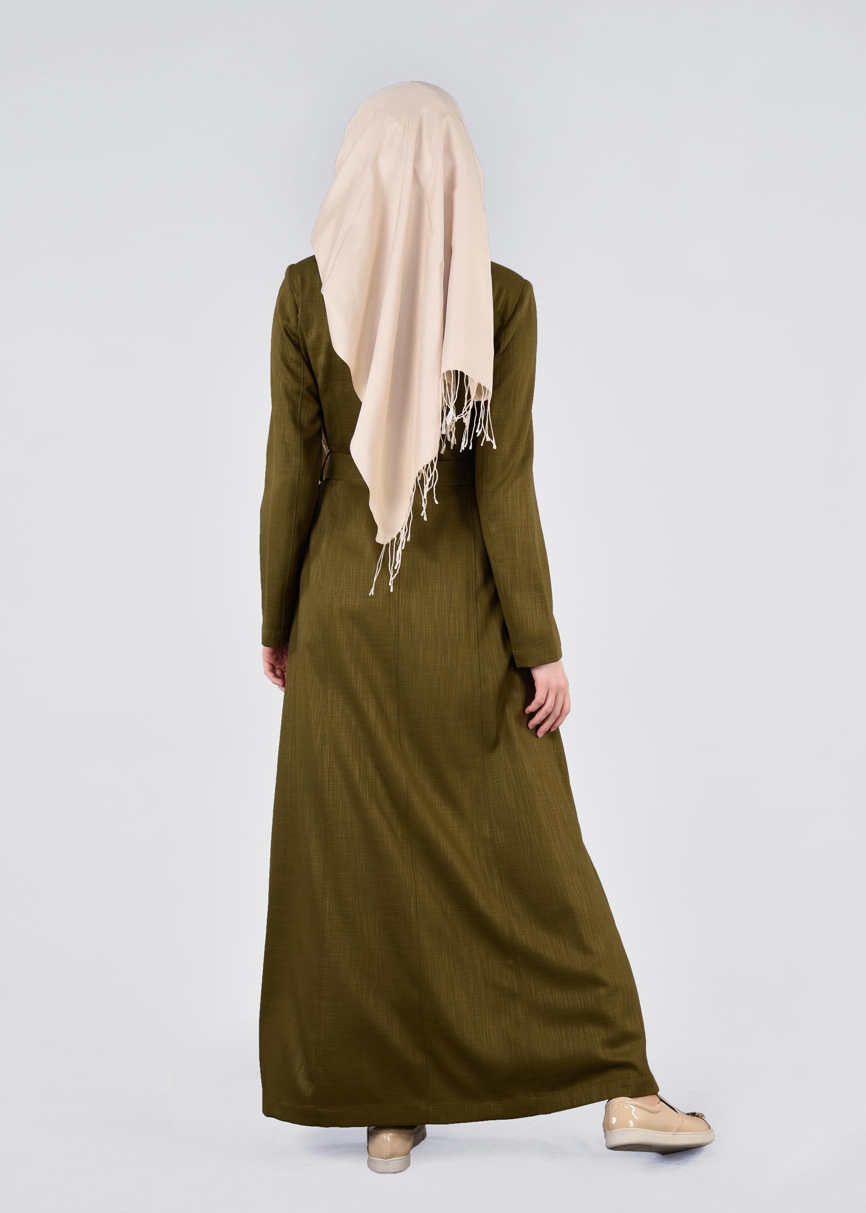 Tesettür giyim HAKİ 1108 NEW SHİNE PARDESÜ 40/48 TEK38