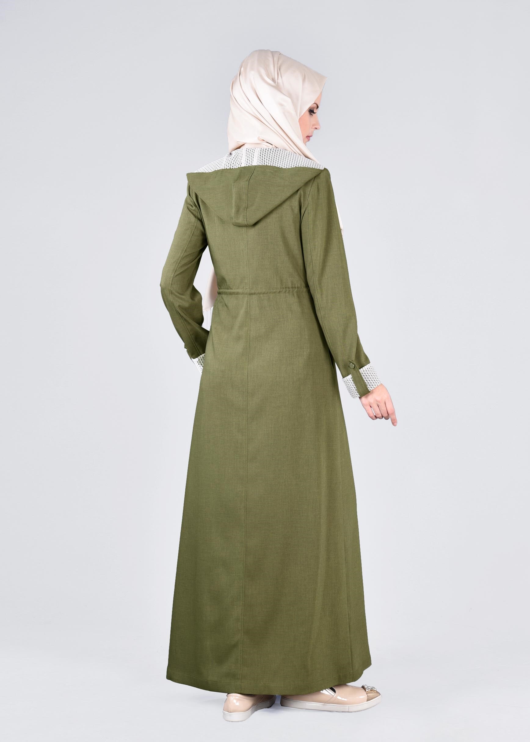 Tesettür giyim YEŞİL 1109 STİL 8563 PARDESÜ 38/46 TEK40