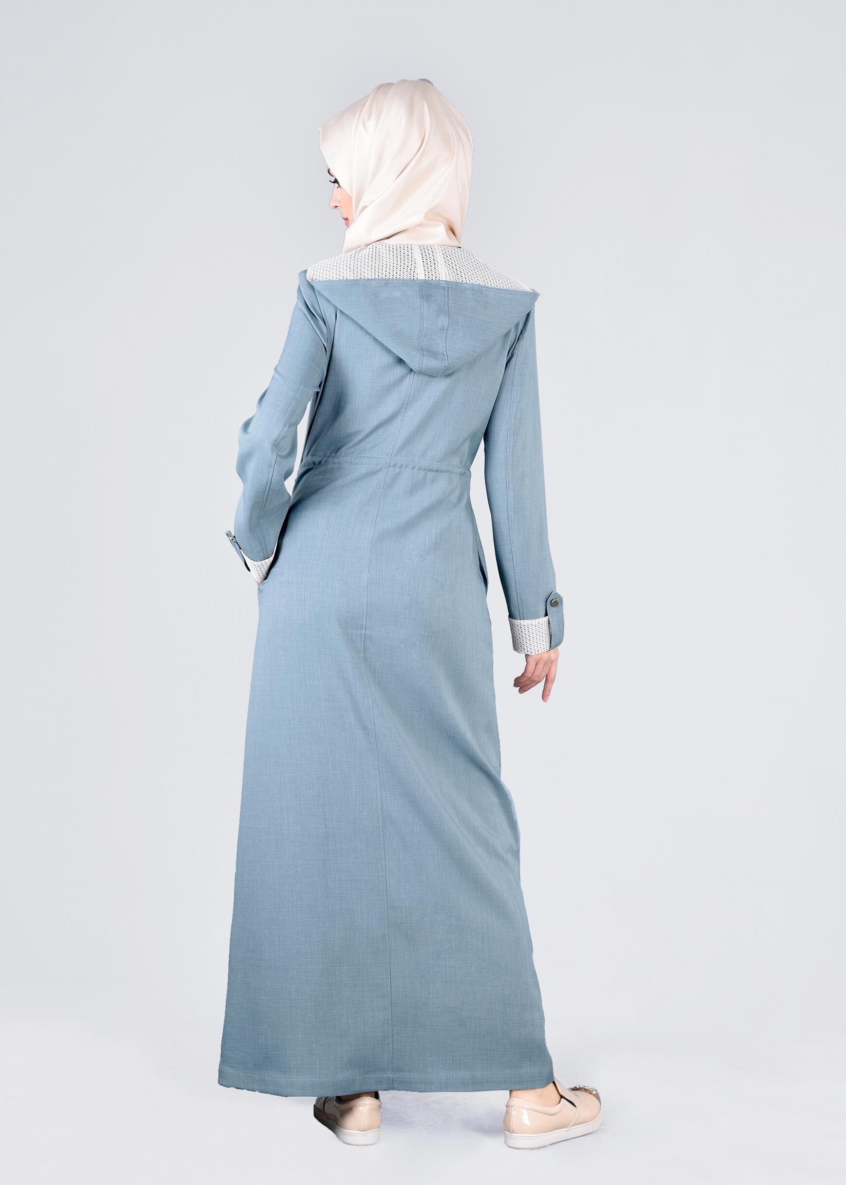 Tesettür giyim MAVİ 1109 STİL 8563 PARDESÜ 38/46 TEK40