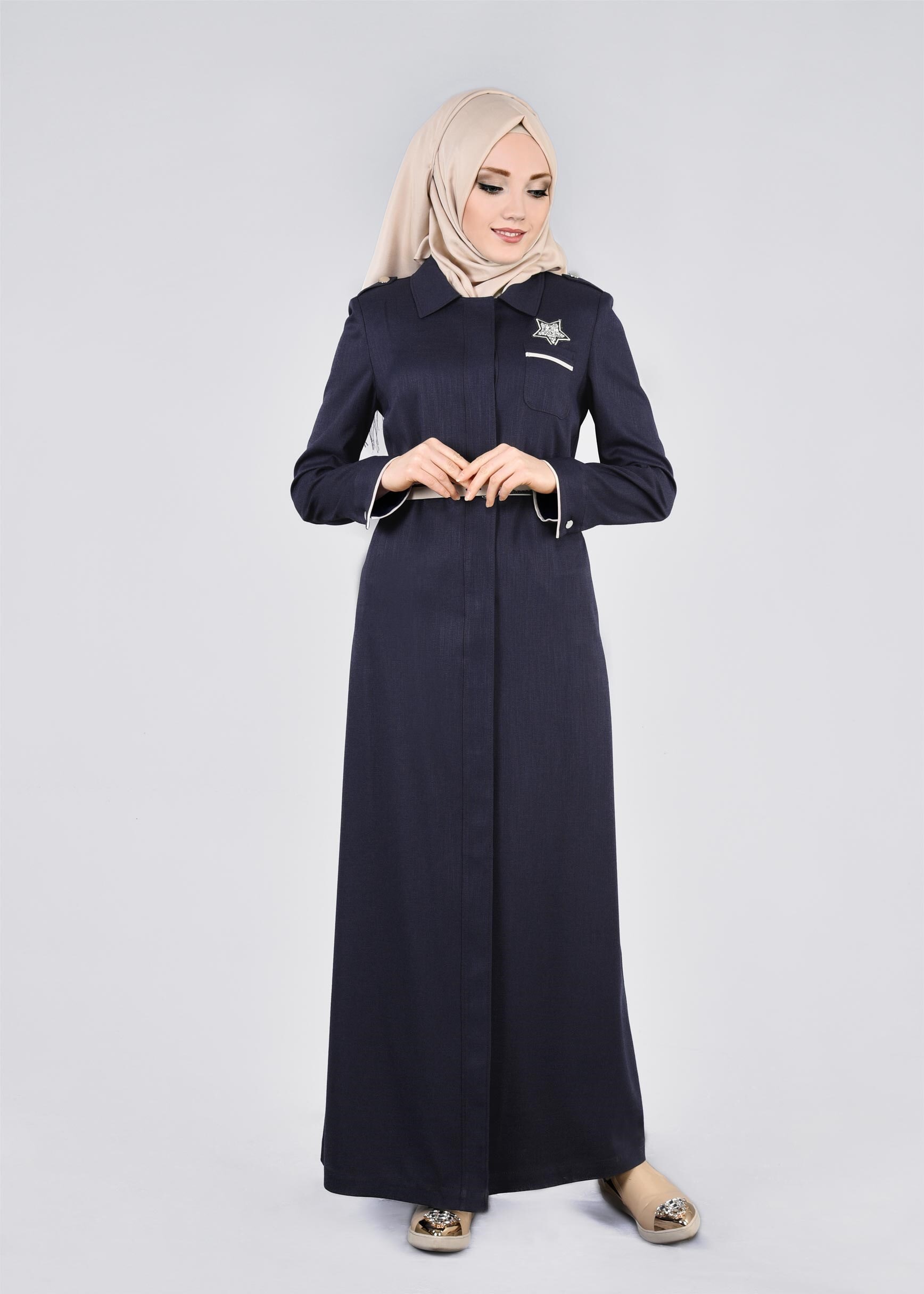 Tesettür giyim LACİVERT 1112 DERİN 8169 PARDESÜ 38/46 TEK40