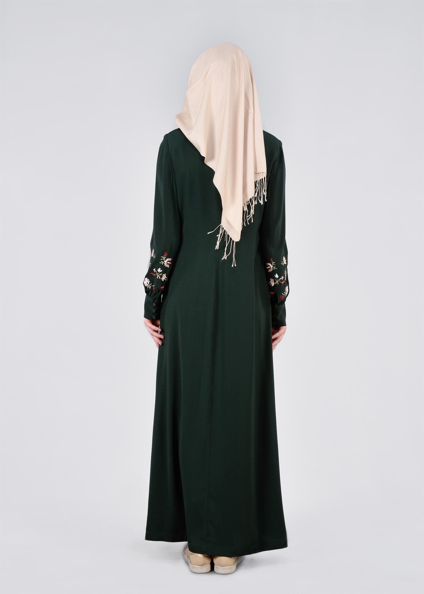 Tesettür giyim HAKİ İŞLEME DETAYLI PARDESÜ 1114