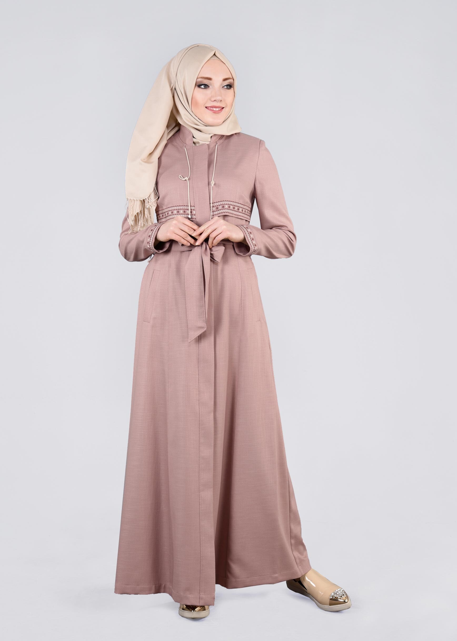Tesettür giyim PUDRA 1116 SHADOW PARDESÜ 40/48 TEK38