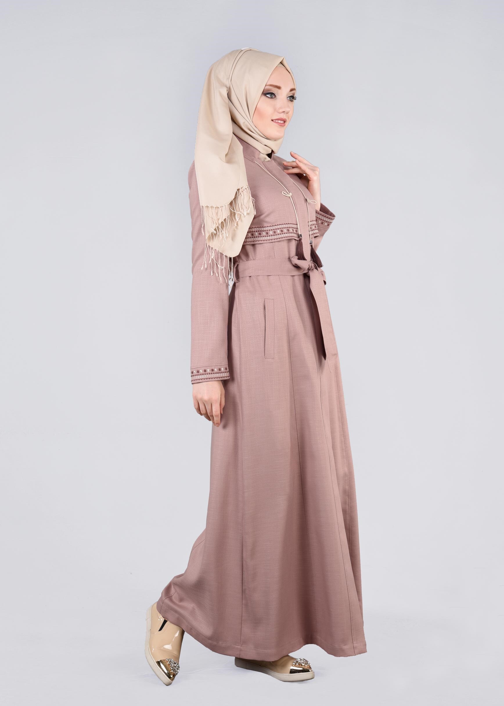 Tesettür giyim PUDRA 1116 SHADOW PARDESÜ 40/48 TEK38
