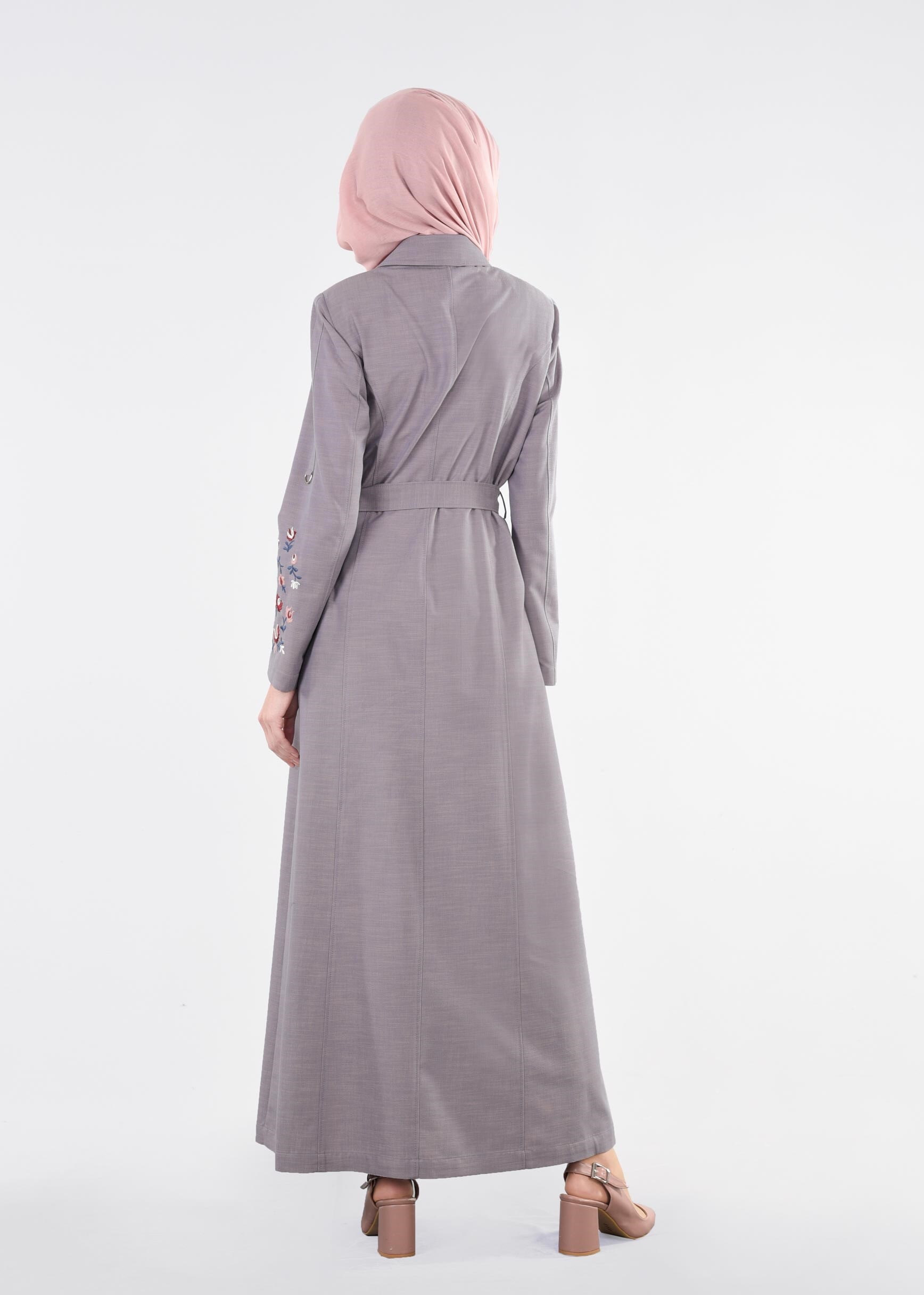 Tesettür giyim GRİ 1122 17631 PARDESÜ 40/48 TEK38