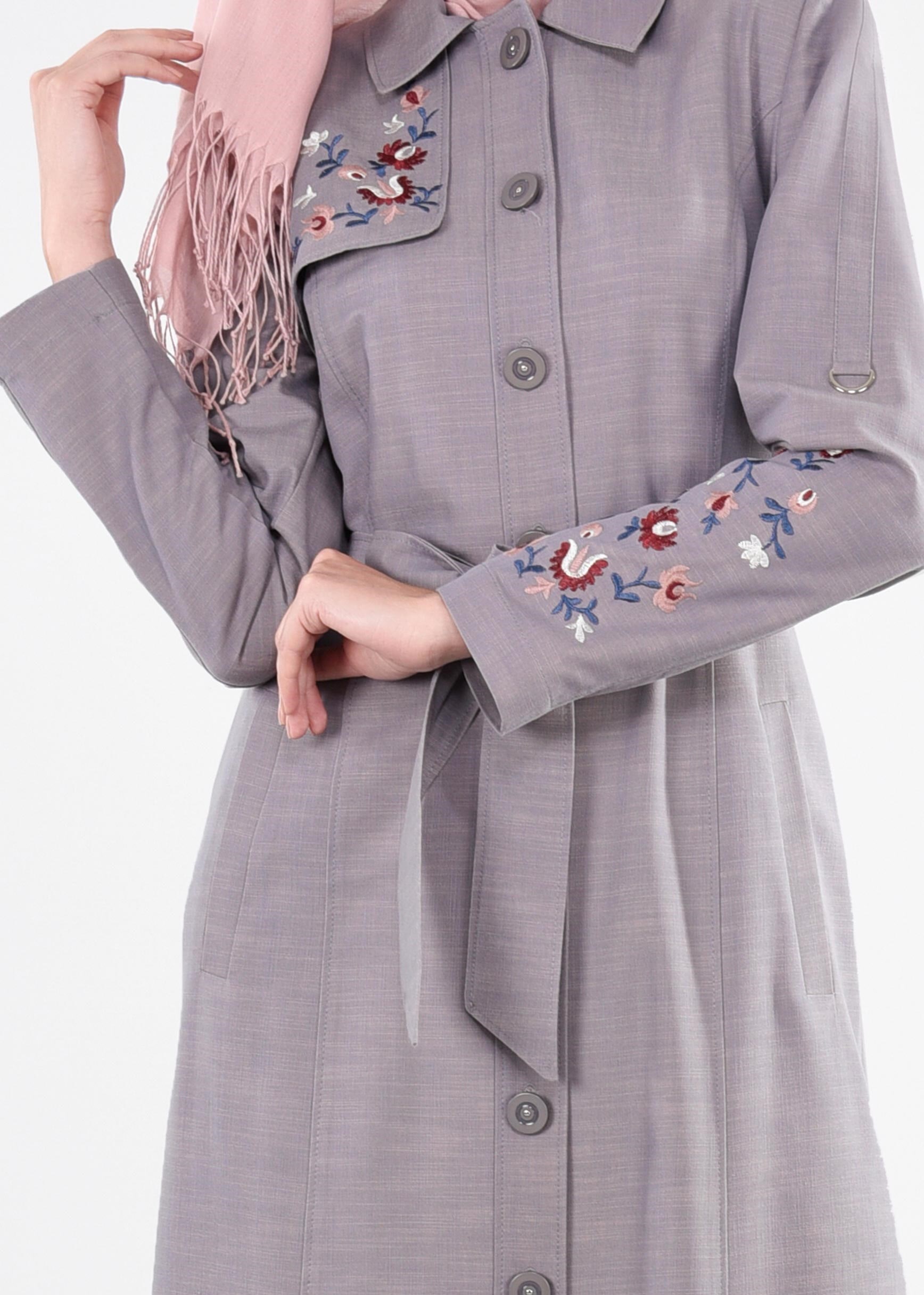 Tesettür giyim GRİ 1122 17631 PARDESÜ 40/48 TEK38