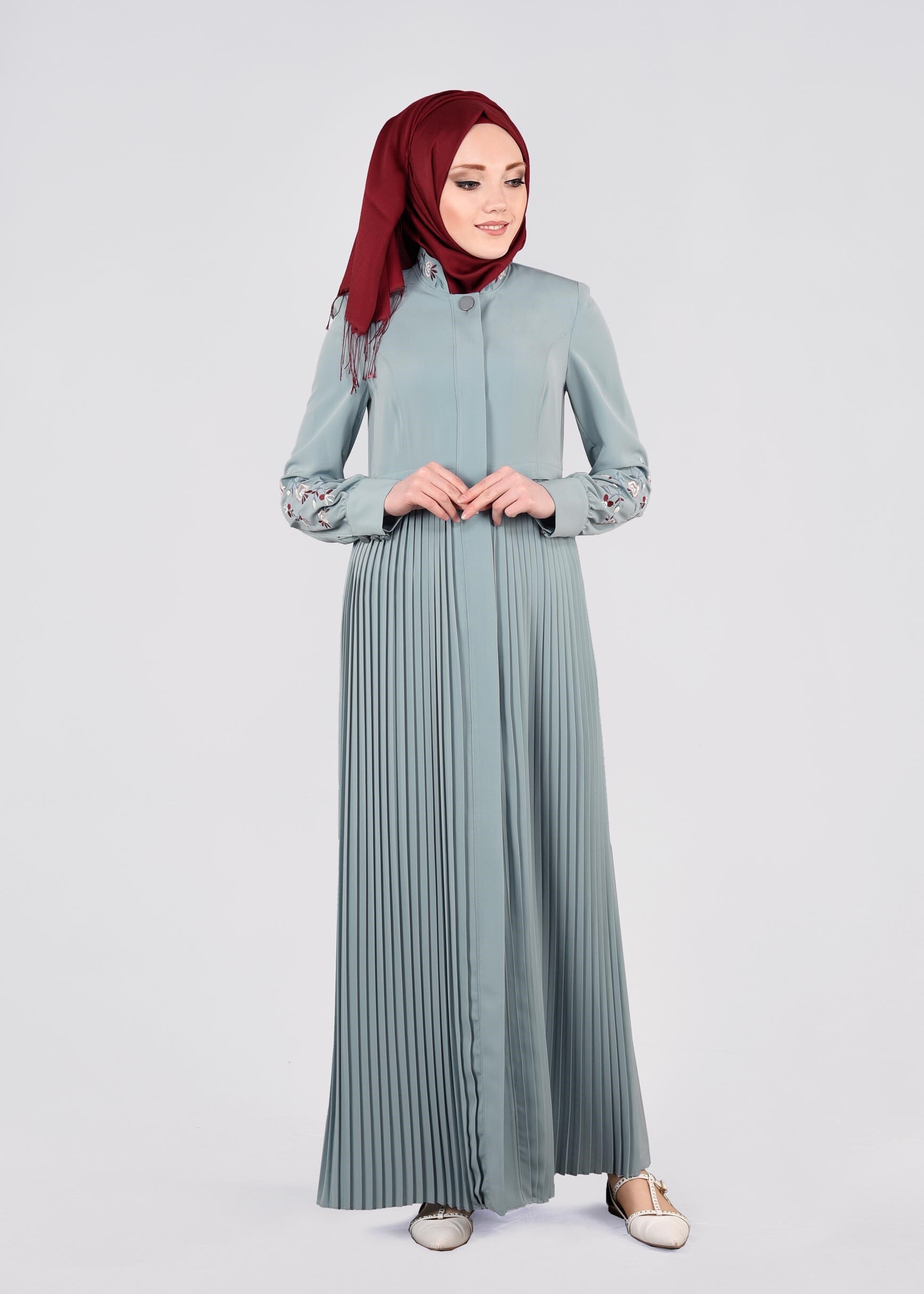 Tesettür giyim MAVİ 1123 NEW LOREN PARDESÜ 38/44 TEK40