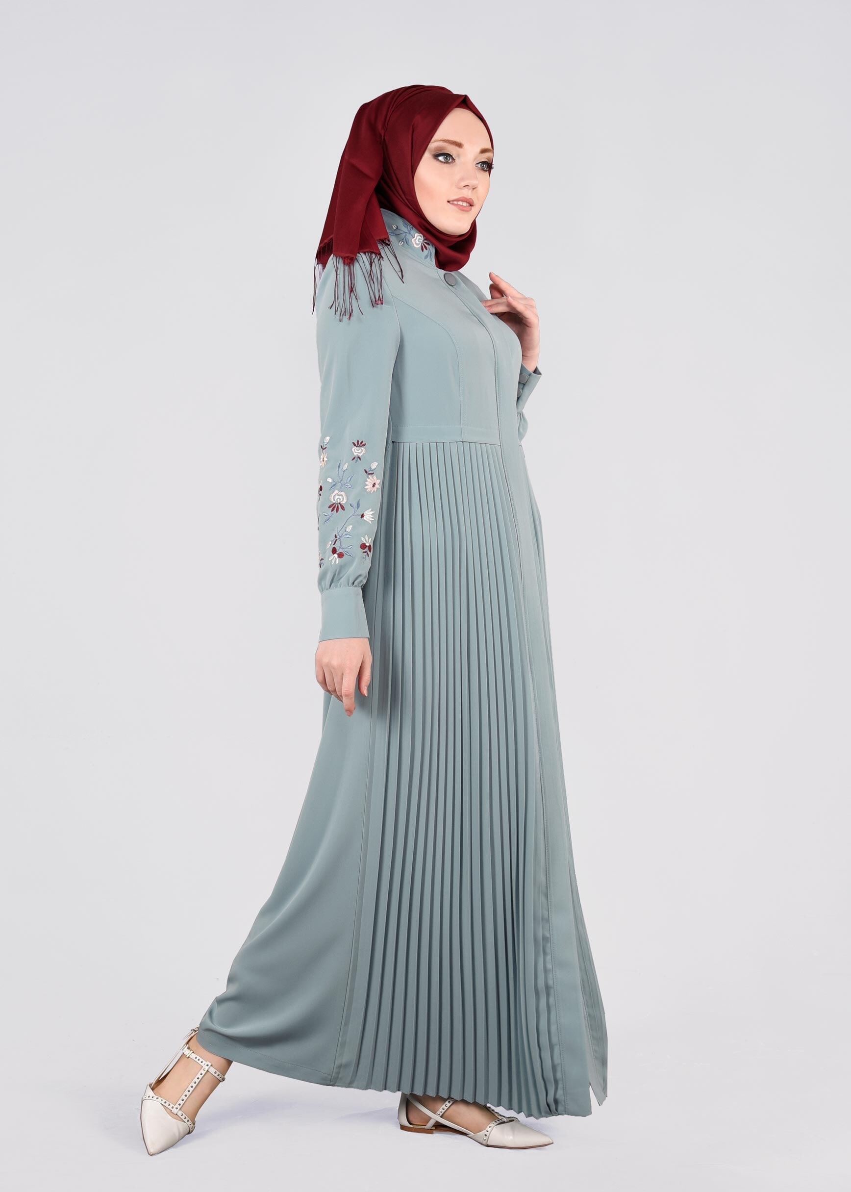 Tesettür giyim MAVİ 1123 NEW LOREN PARDESÜ 38/44 TEK40