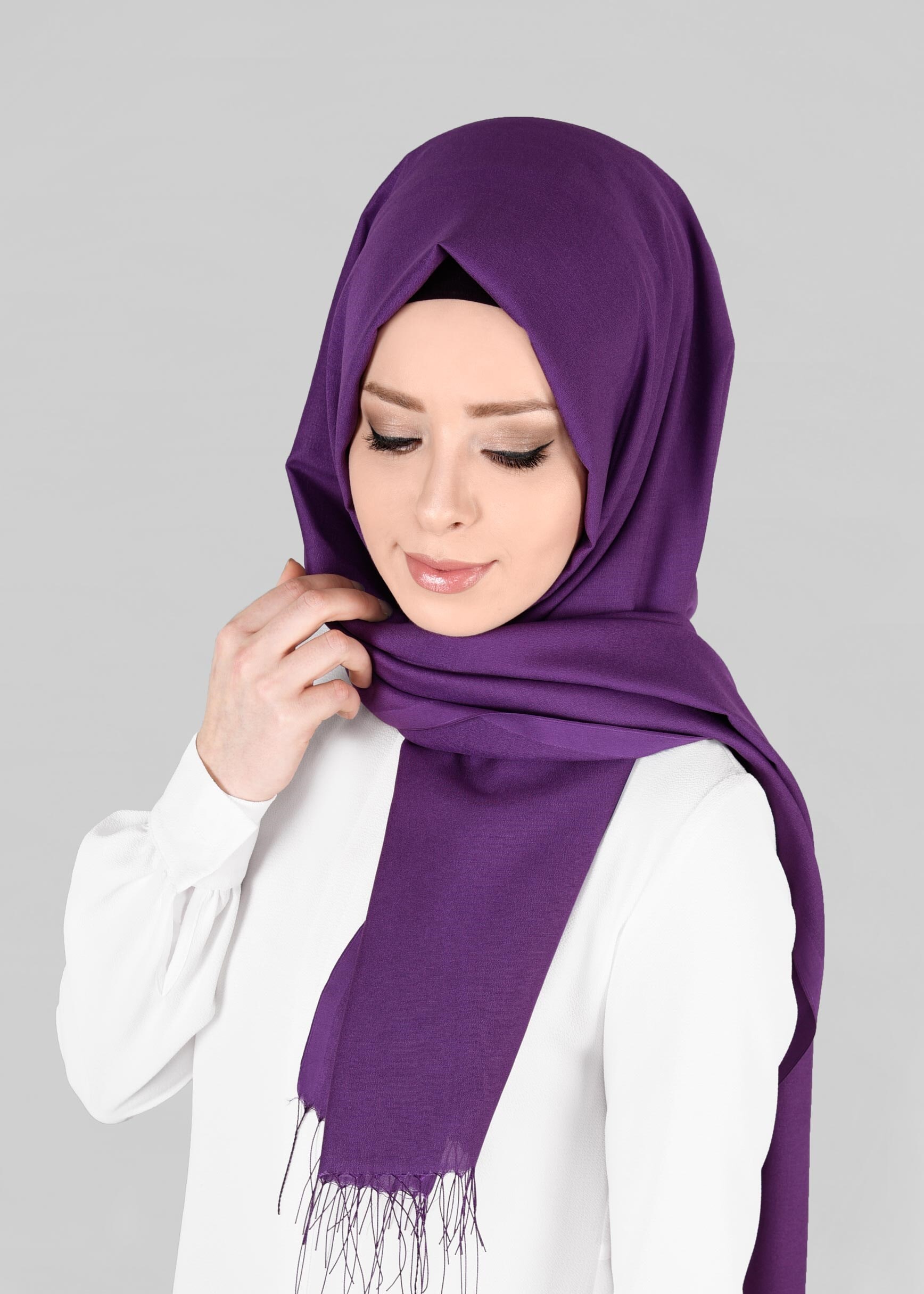 Tesettür giyim MOR 9832 ALVİNA KETEN ŞAL ŞAL