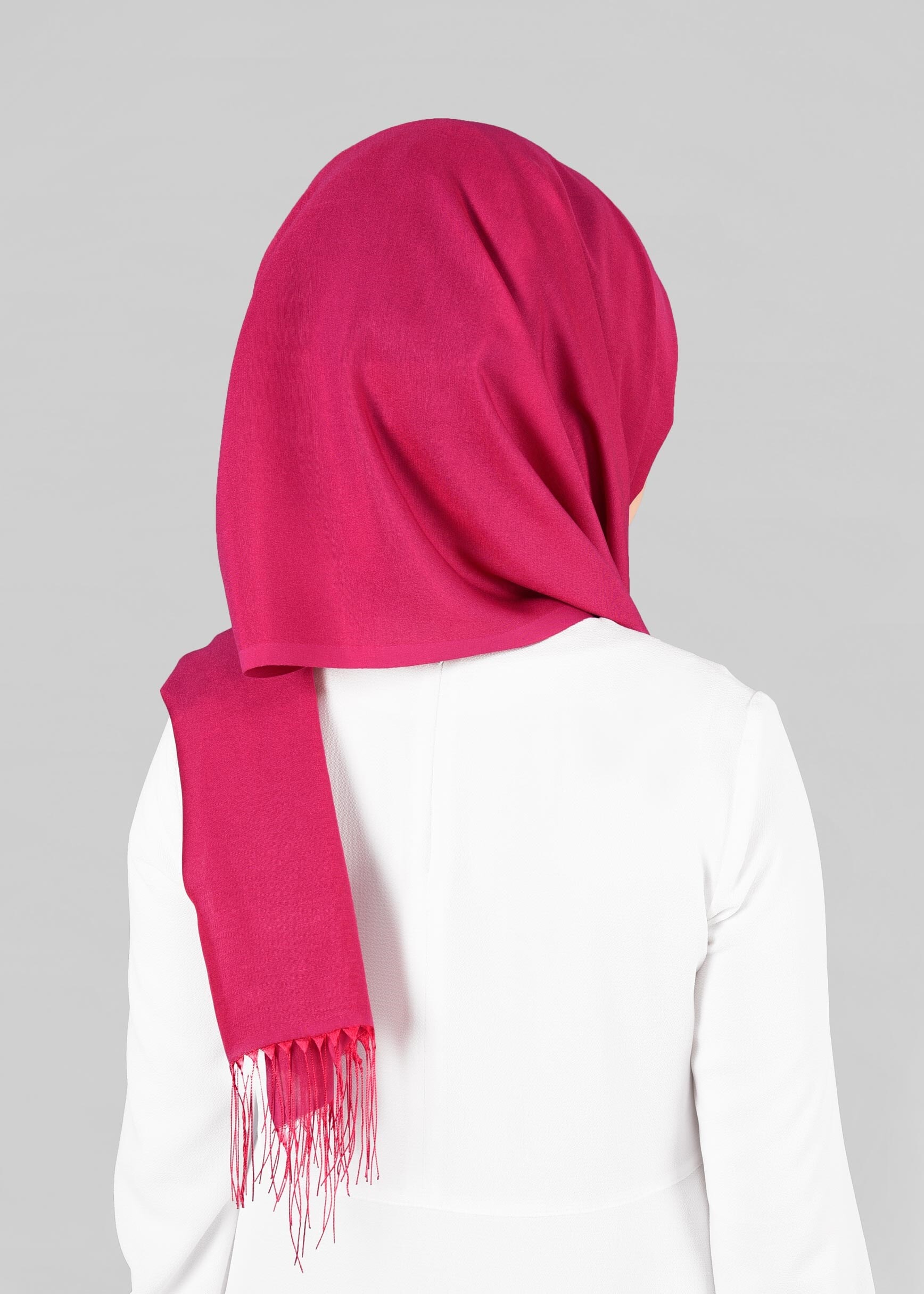 Tesettür giyim FUŞYA 9832 ALVİNA KETEN ŞAL ŞAL