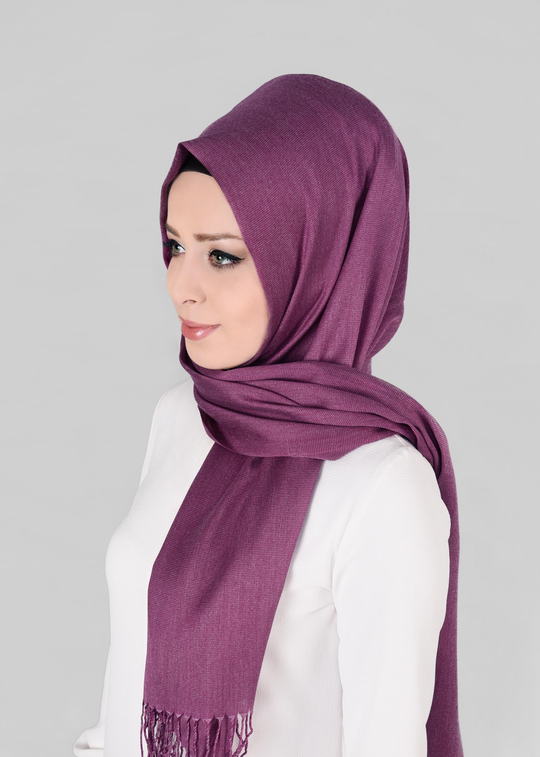 Tesettür giyim MOR 9834 ALVİNA  KIRÇILLI ŞAL