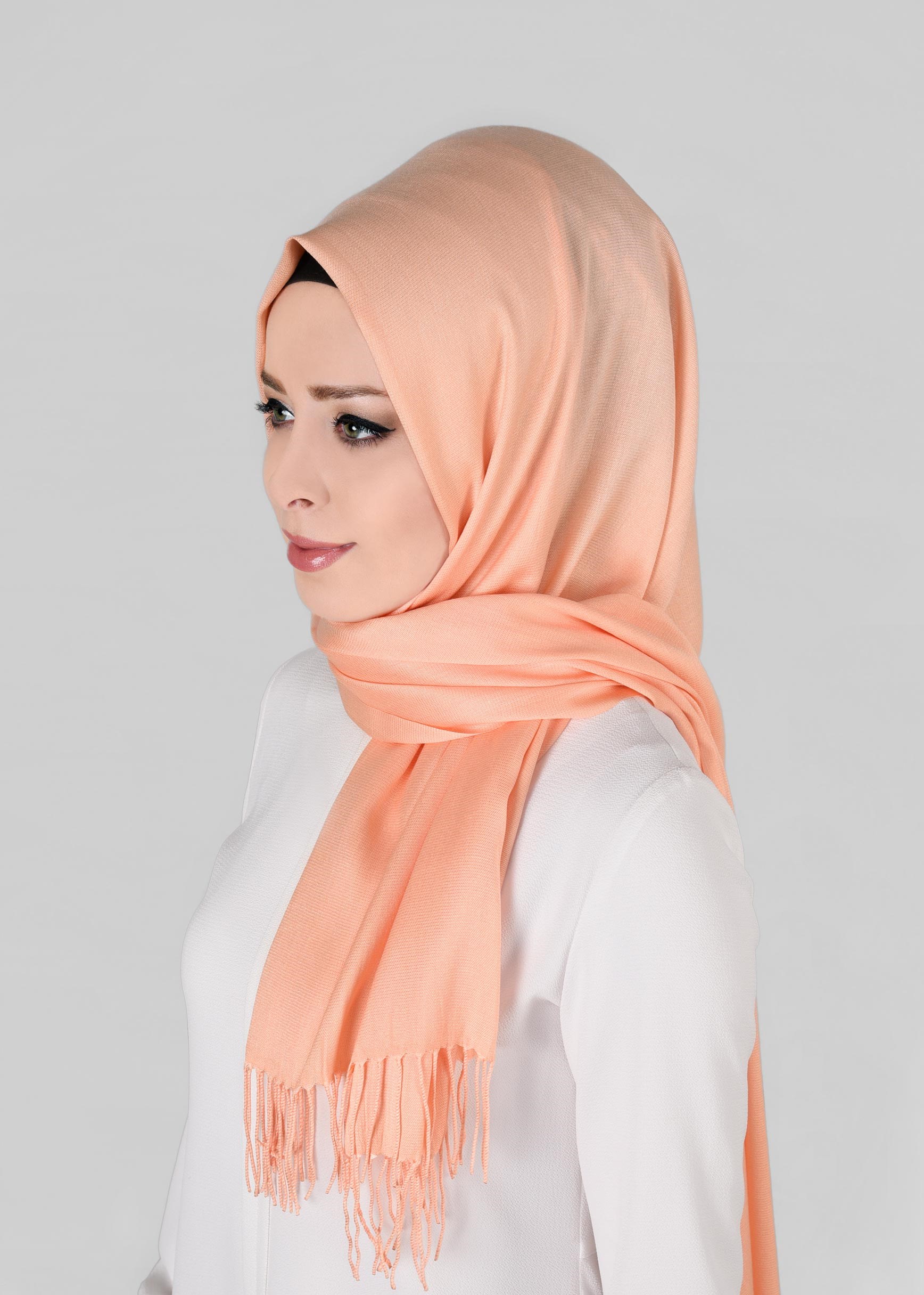 Tesettür giyim PUDRA 9834 ALVİNA  KIRÇILLI ŞAL