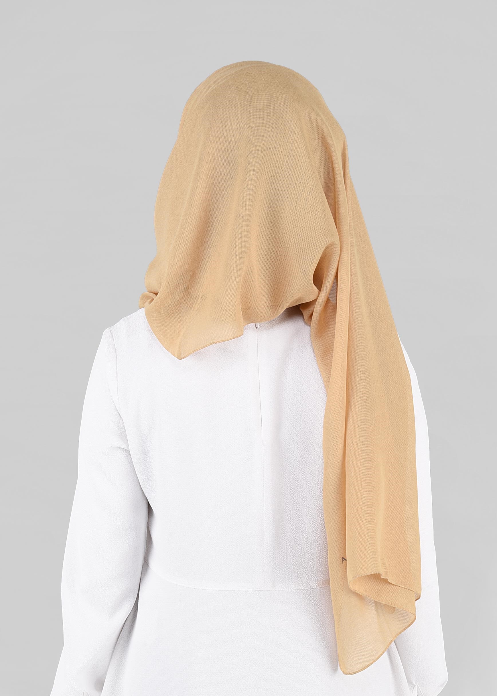 Tesettür giyim BEJ 9847 ALVİNA DİKİŞLİ KETEN ŞAL