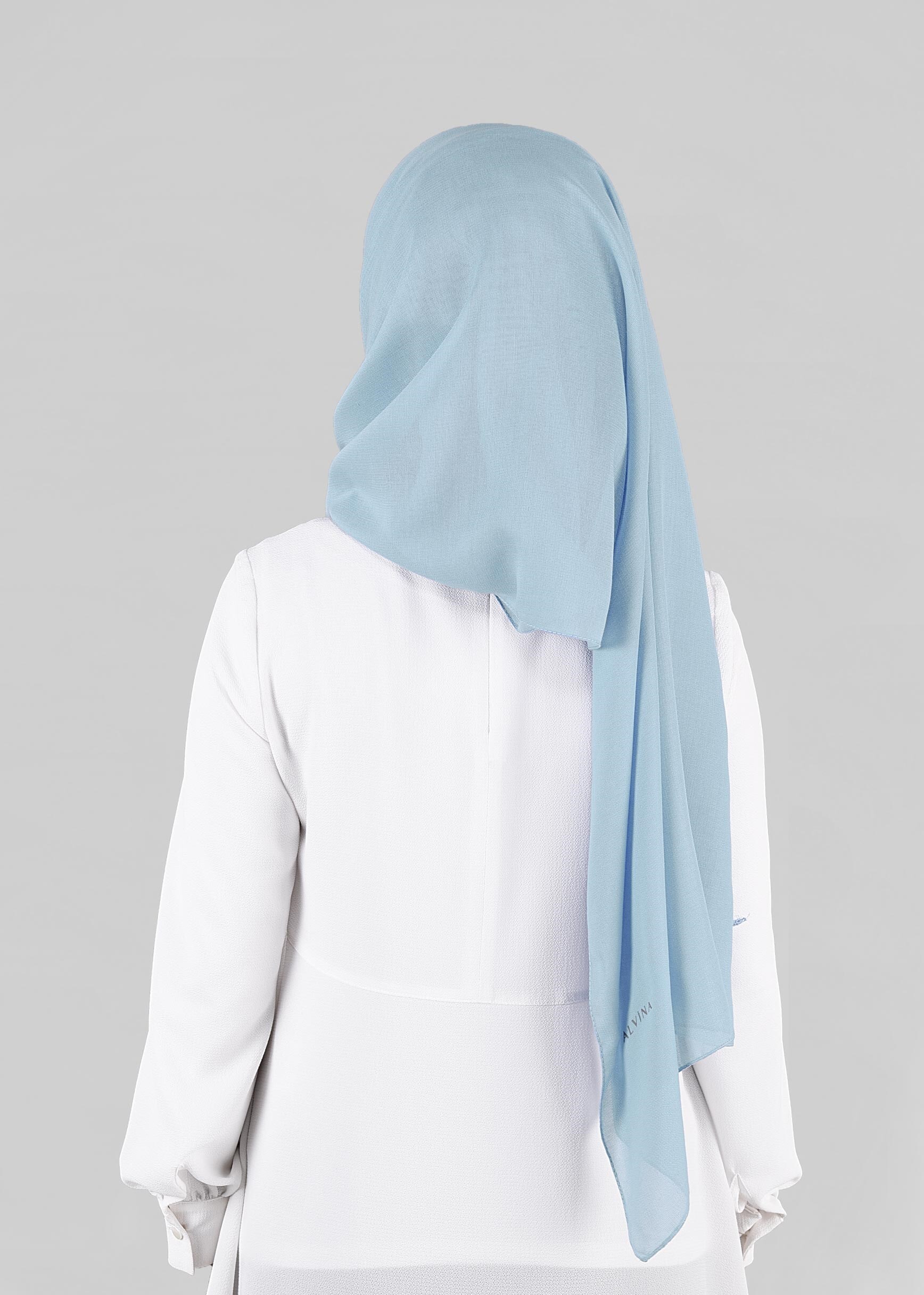 Tesettür giyim MAVİ 9847 ALVİNA DİKİŞLİ KETEN ŞAL