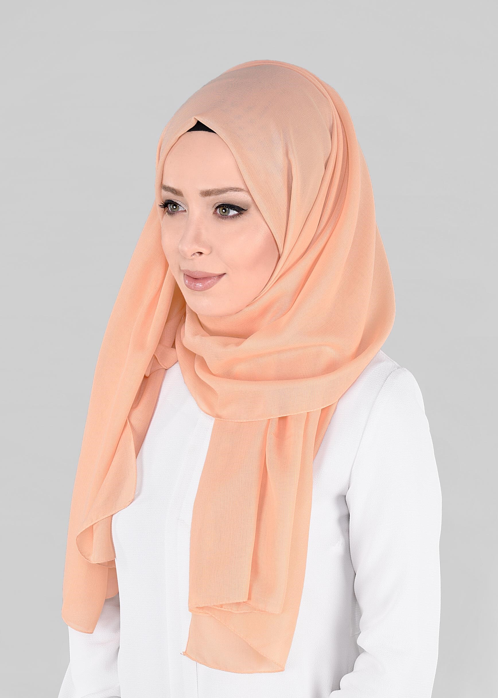 Tesettür giyim PUDRA 9847 ALVİNA DİKİŞLİ KETEN ŞAL