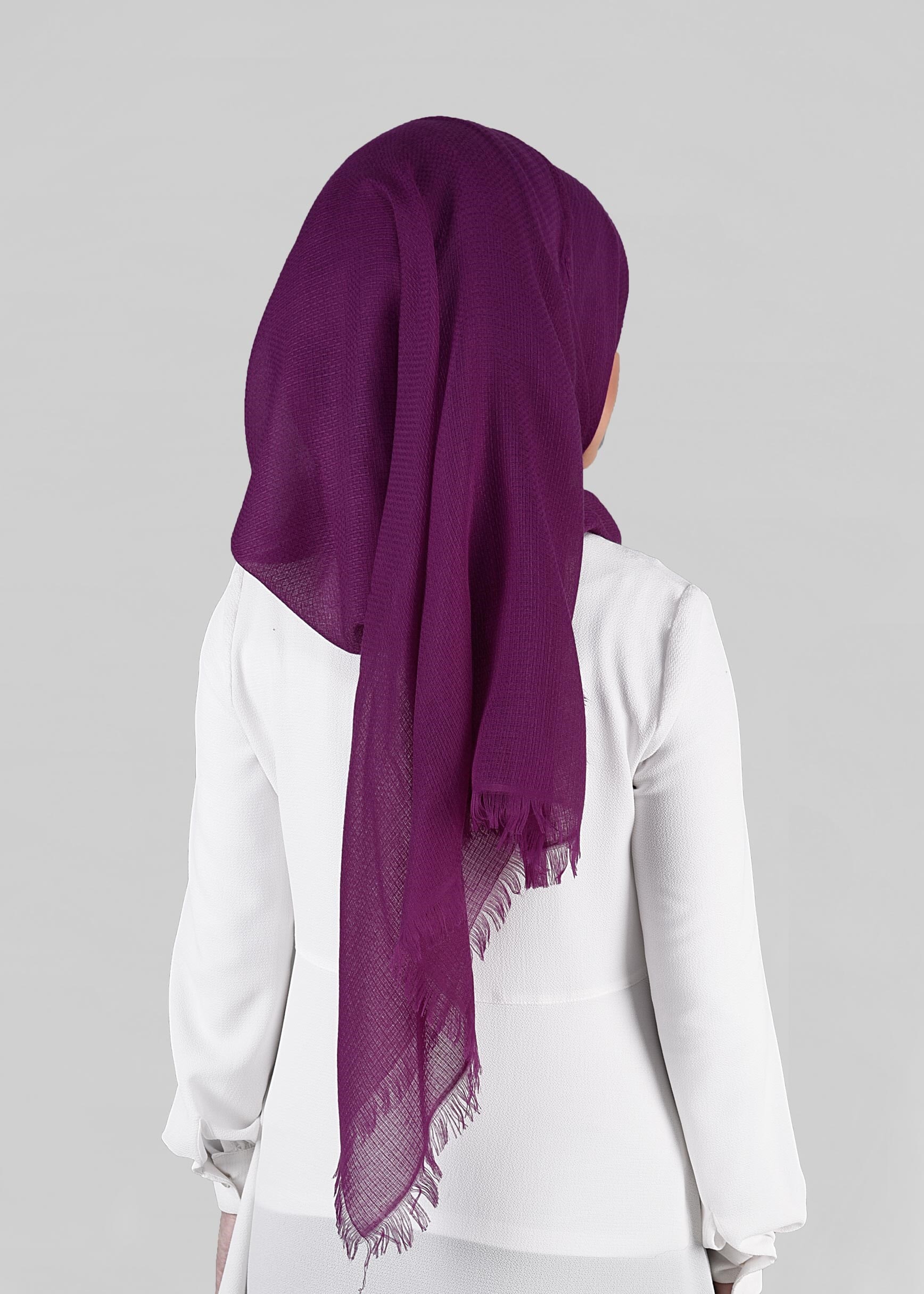 Tesettür giyim MOR 9848 ALVİNA SAÇAKLI KESİK ŞAL