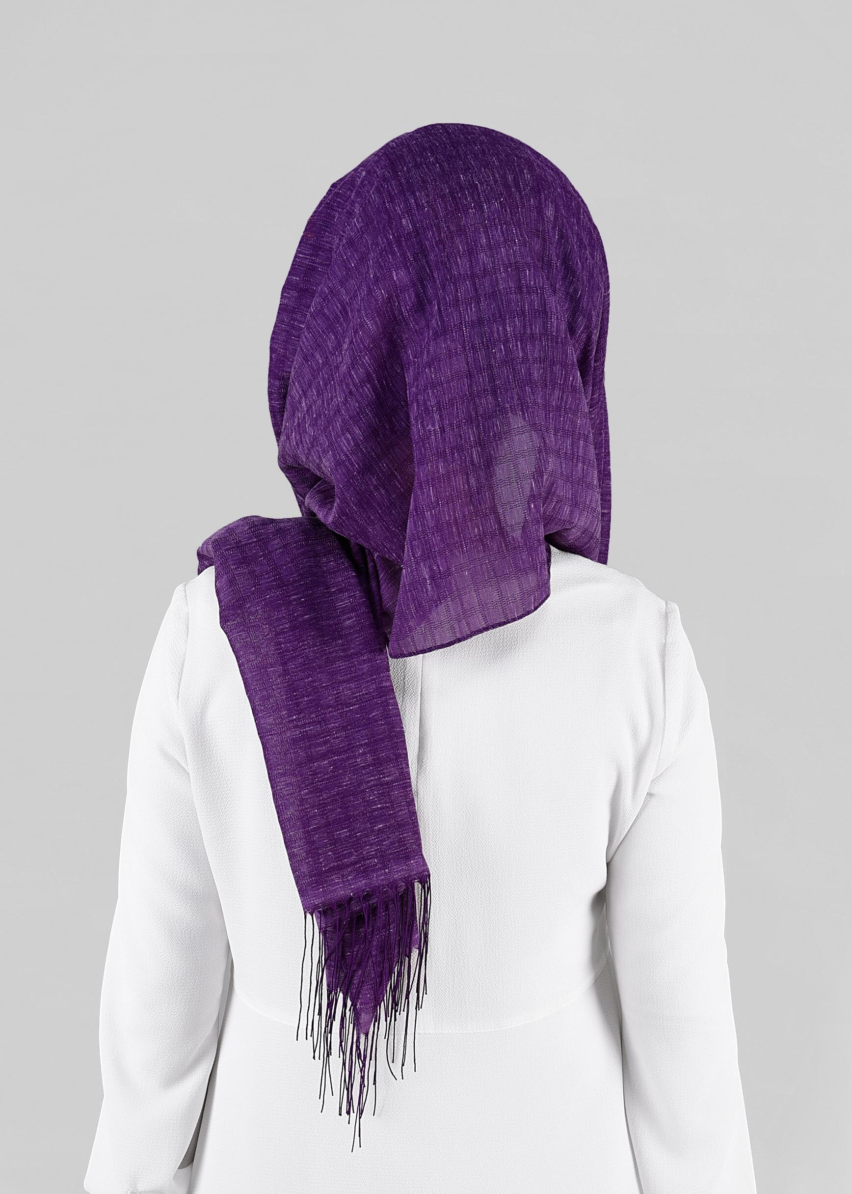 Tesettür giyim MOR 9851 ALVİNA KETEN PÜSKÜLLÜ ŞAL