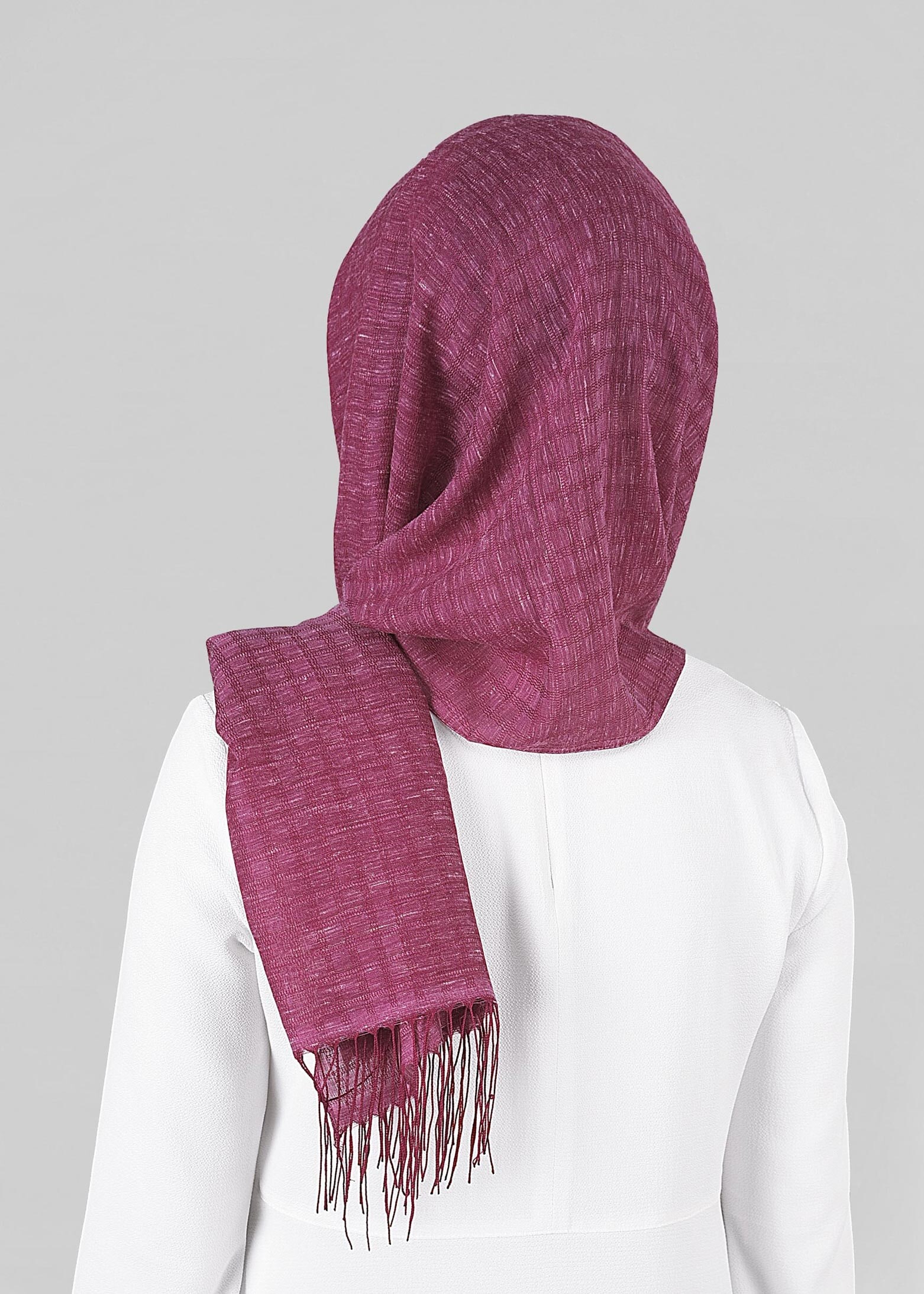 Tesettür giyim MOR 9851 ALVİNA KETEN PÜSKÜLLÜ ŞAL