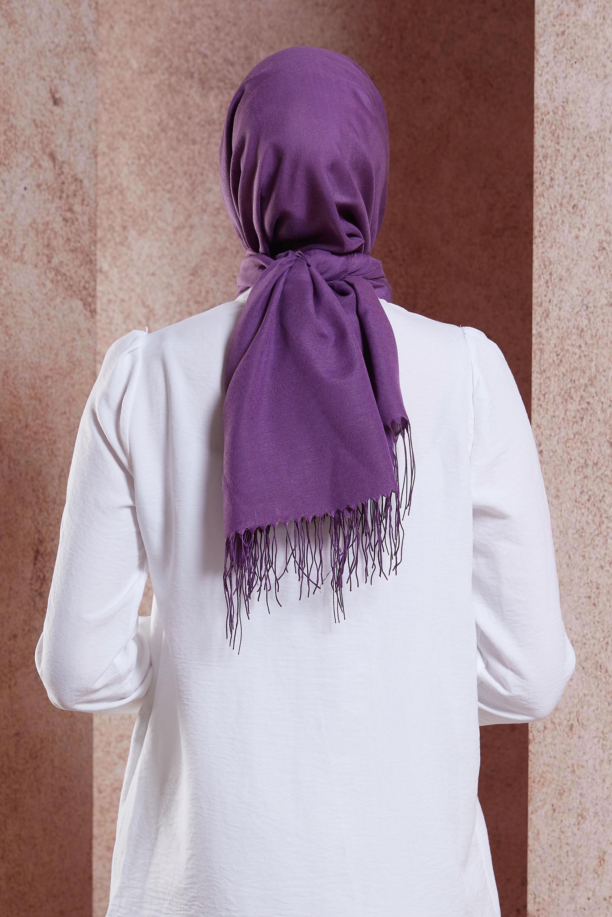 Tesettür giyim MOR ALVİNA PÜSKÜLLÜ ŞAL 9856