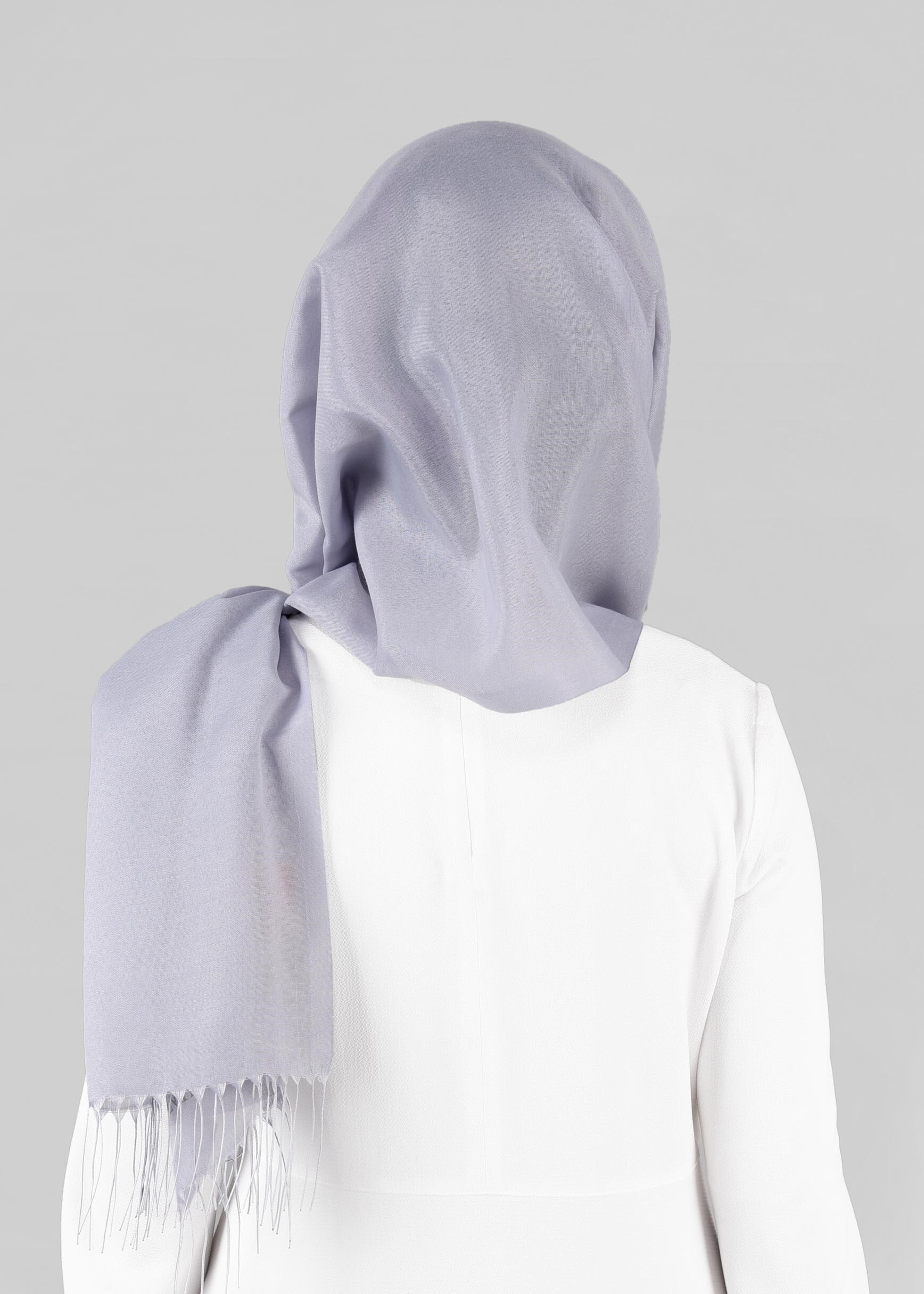 Tesettür giyim GRİ ALVİNA PÜSKÜLLÜ ŞAL 9856