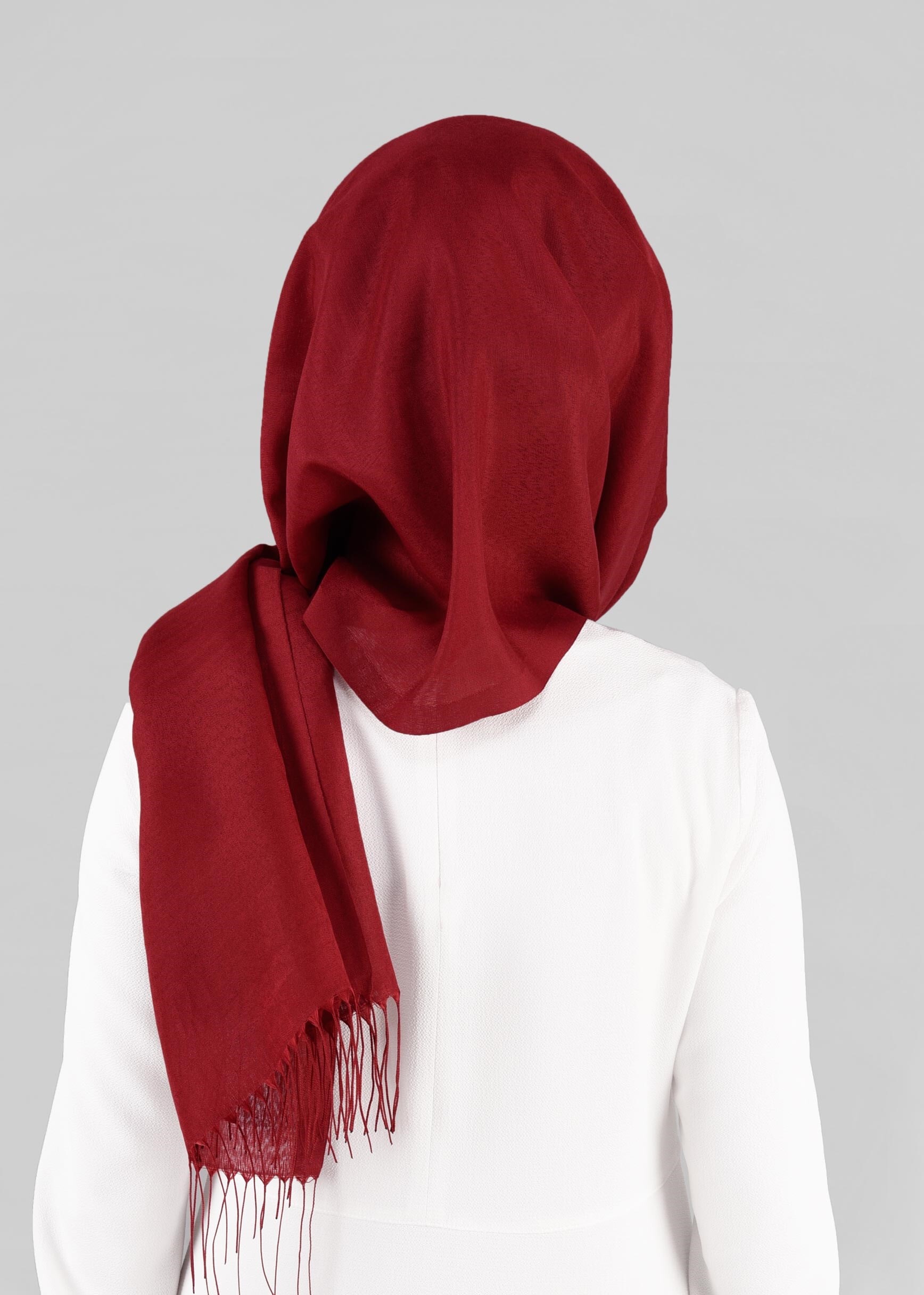 Tesettür giyim BORDO ALVİNA PÜSKÜLLÜ ŞAL 9856