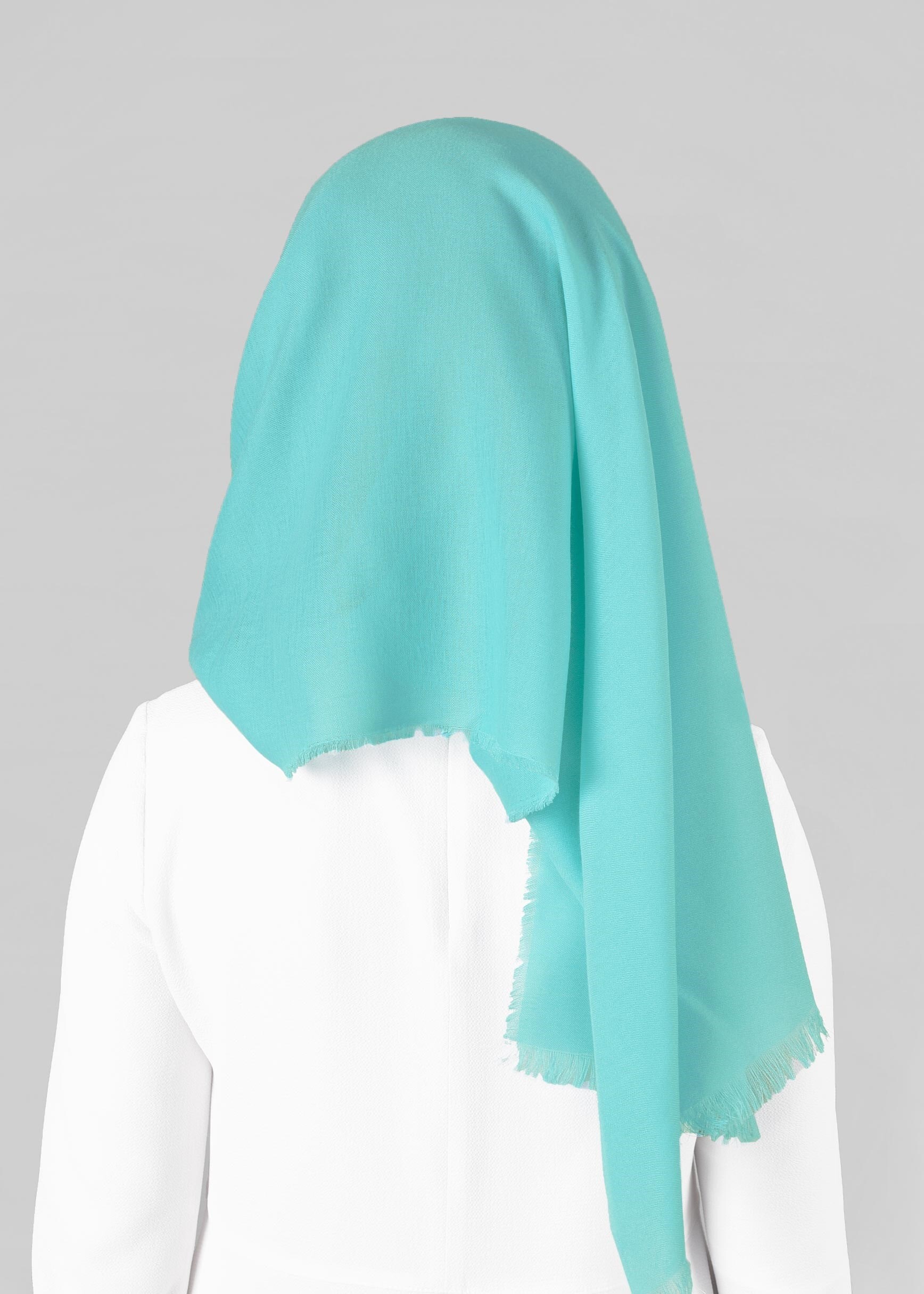 Tesettür giyim MAVİ ALVİNA DÜZ BOYA ÇİFT TELLİ ŞAL 9866 