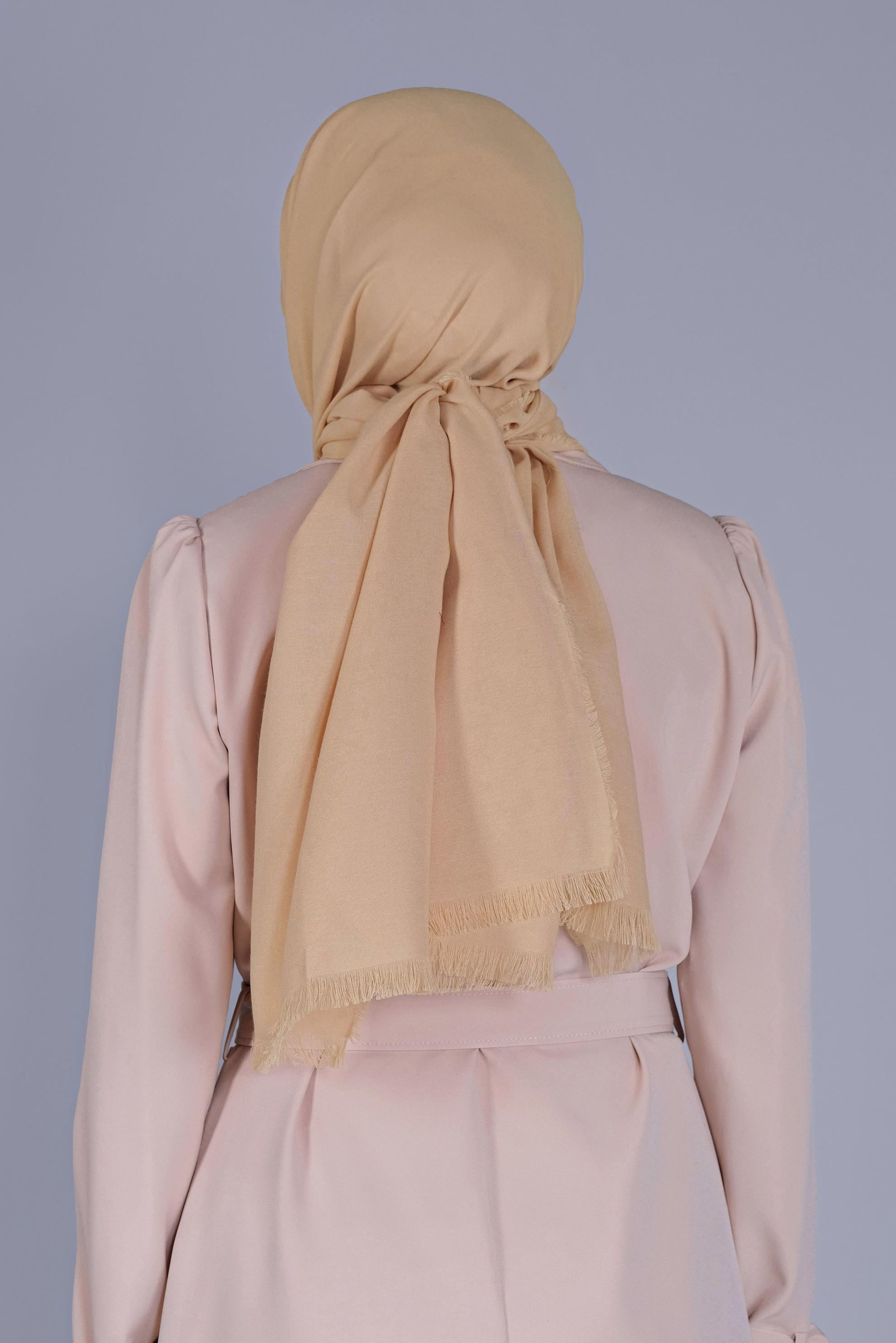 Tesettür giyim ALTIN ALVİNA DÜZ BOYA ÇİFT TELLİ ŞAL 9866 