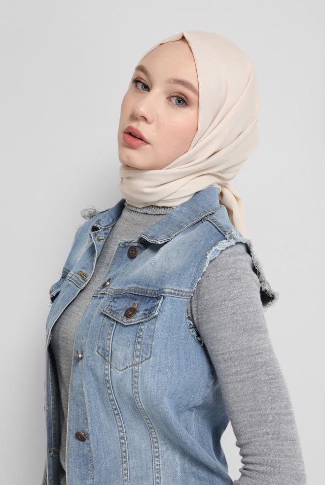 Tesettür giyim  ALVİNA DÜZ BOYA ÇİFT TELLİ ŞAL 9866  - ALVİNA