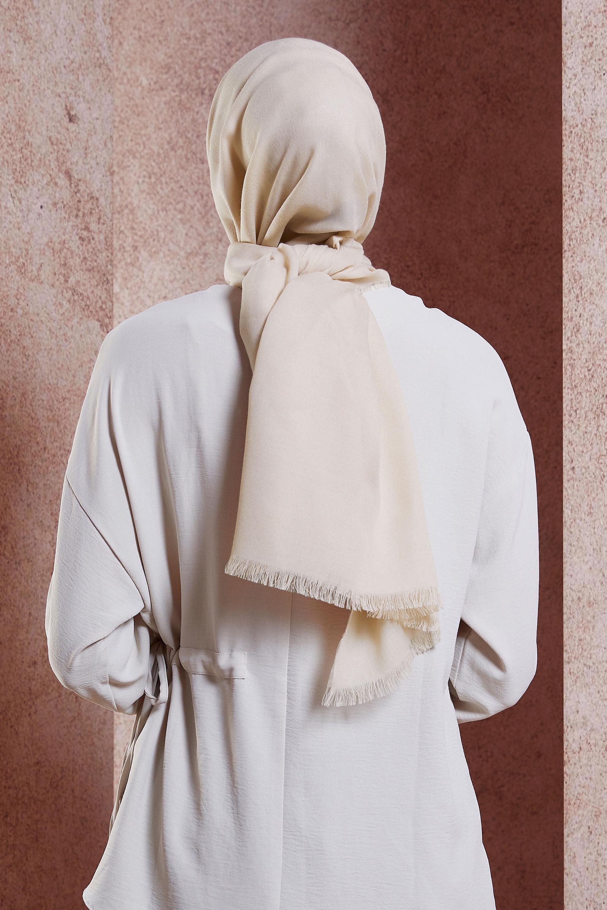 Tesettür giyim PUDRA ALVİNA DÜZ BOYA ÇİFT TELLİ ŞAL 9866 