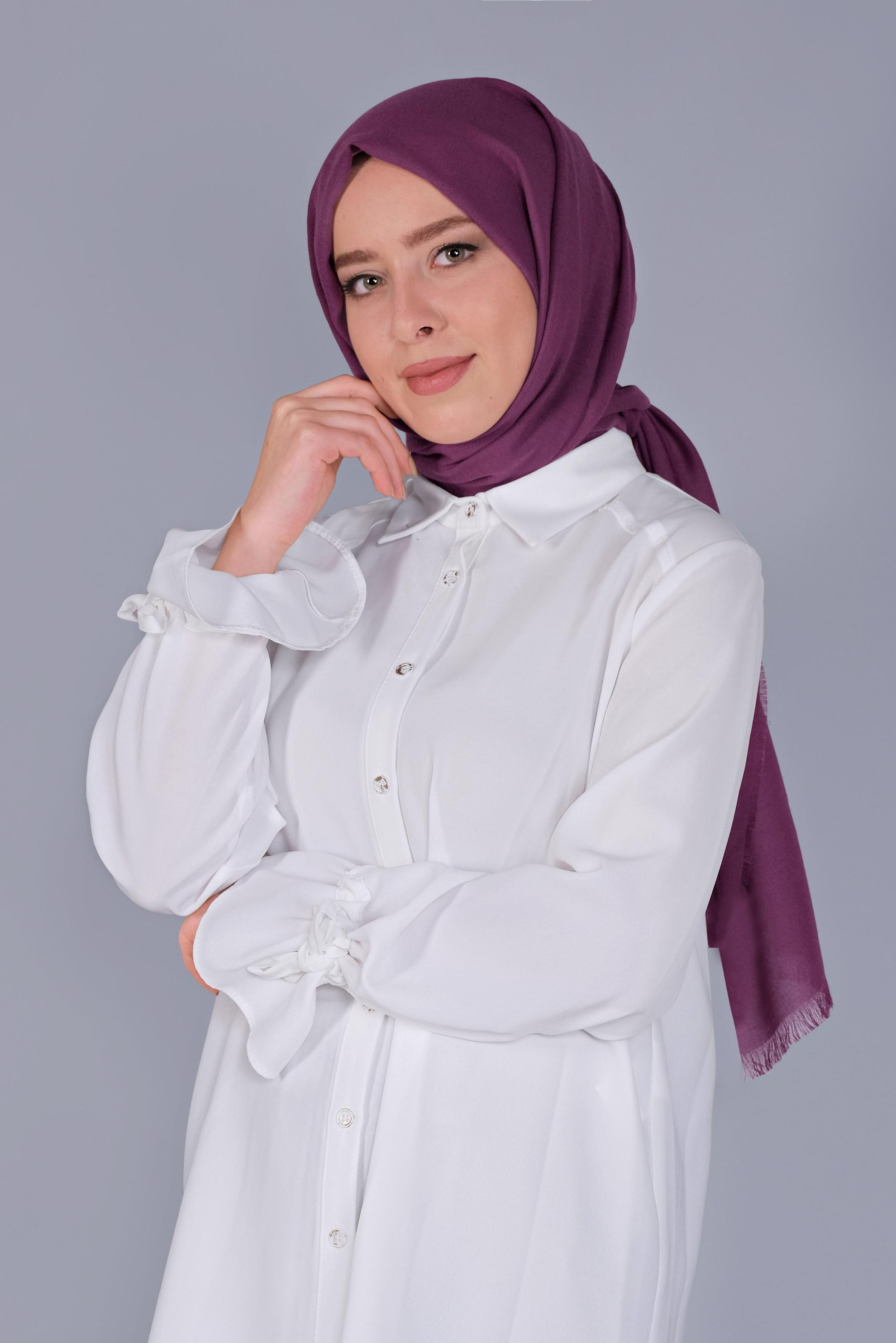 Tesettür giyim PEMBE ALVİNA DÜZ BOYA ÇİFT TELLİ ŞAL 9866 