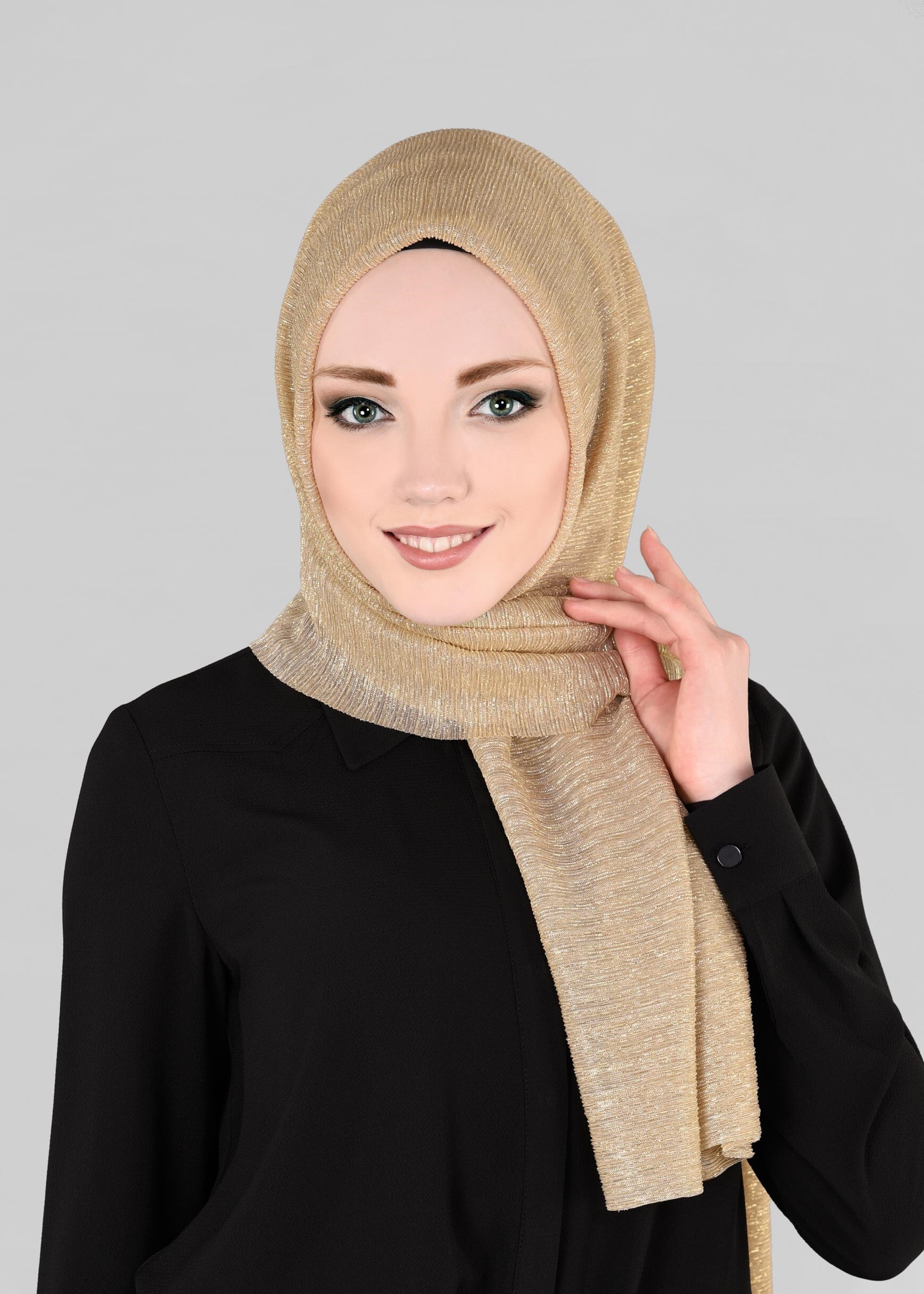 Tesettür giyim ALTIN 9871 ALVİNA  SİMLİ CRİTİNA ŞAL