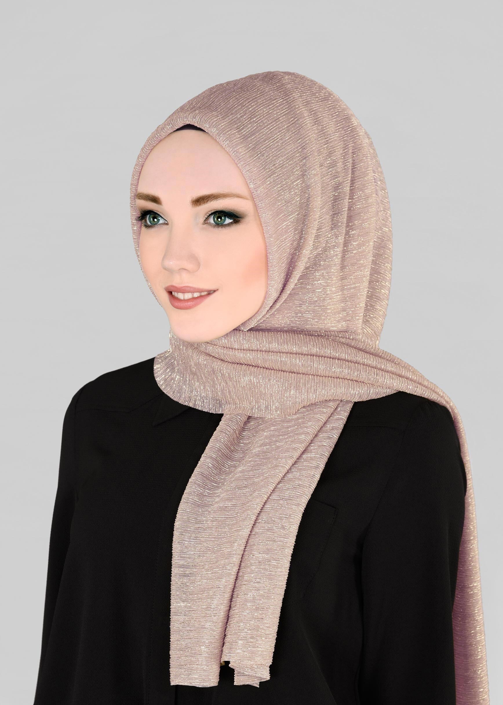 Tesettür giyim PUDRA 9871 ALVİNA  SİMLİ CRİTİNA ŞAL