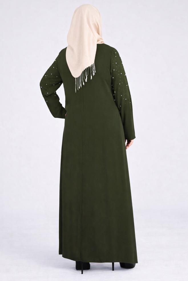 Hijab clothing KHAKI GEM DETAILED SKIRTED SUIT 3374 - ALVİNA