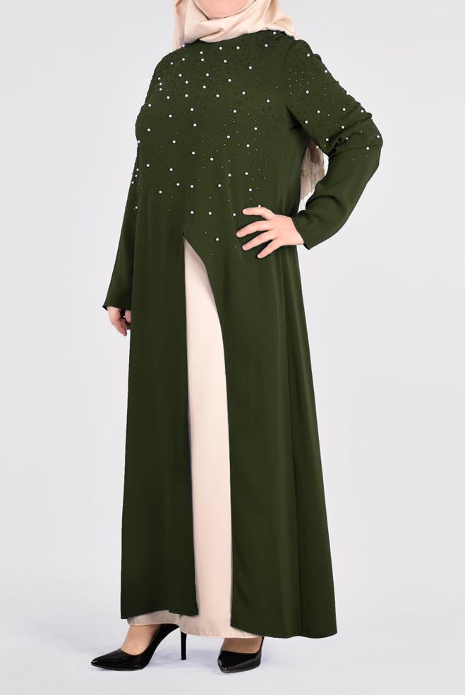 Tesettür giyim HAKİ 3374E VİRONA 2′Lİ ETEKLİ TAKIM 42/48 TEK40 - ALVİNA