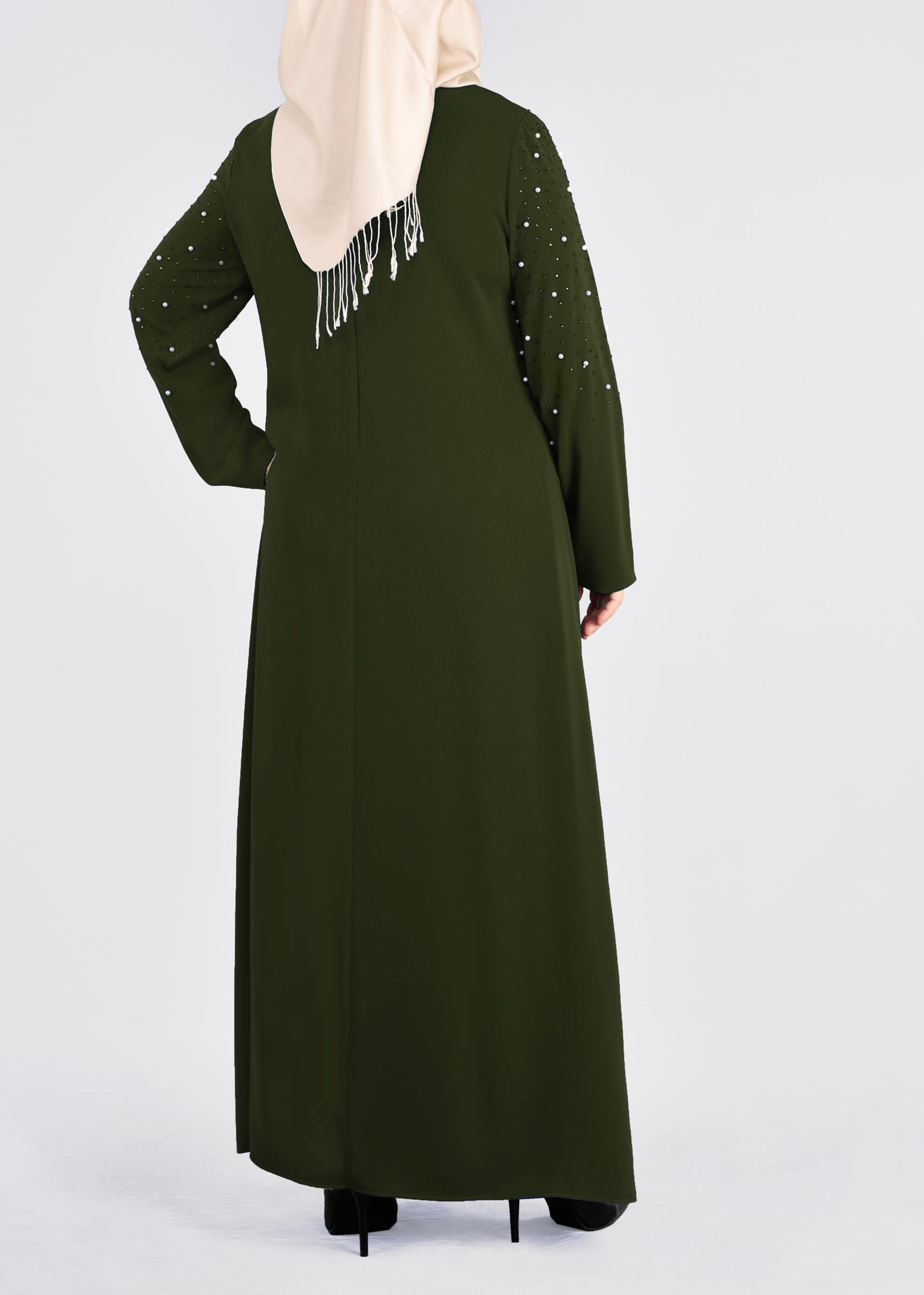 Tesettür giyim HAKİ 3374E VİRONA 2′Lİ ETEKLİ TAKIM 42/48 TEK40