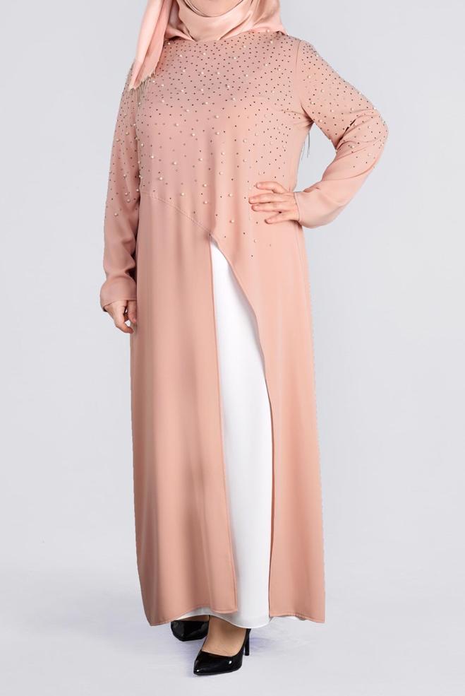 Tesettür giyim PUDRA 3374E VİRONA 2′Lİ ETEKLİ TAKIM 42/48 TEK40 - ALVİNA