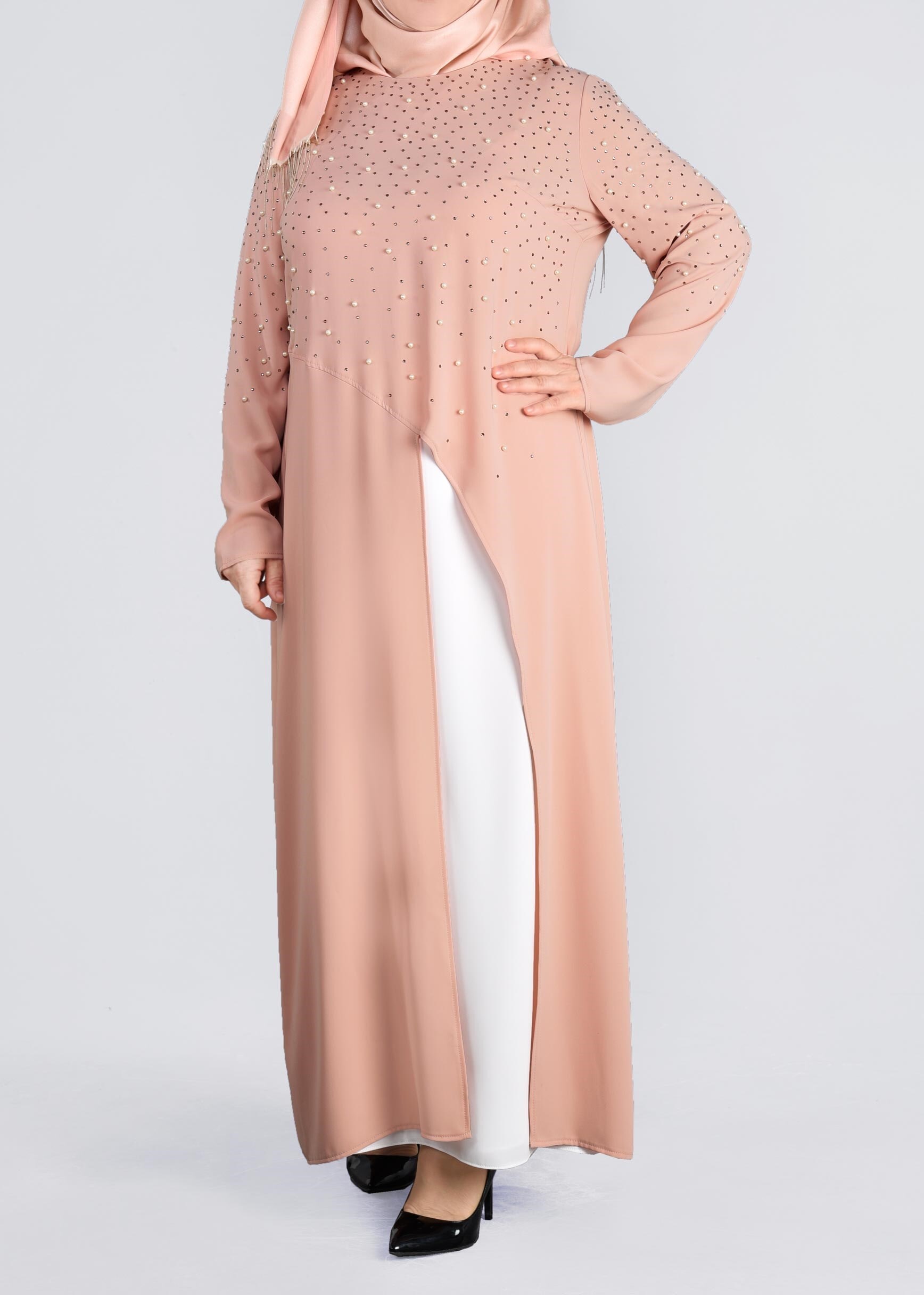 Tesettür giyim PUDRA 3374E VİRONA 2′Lİ ETEKLİ TAKIM 42/48 TEK40