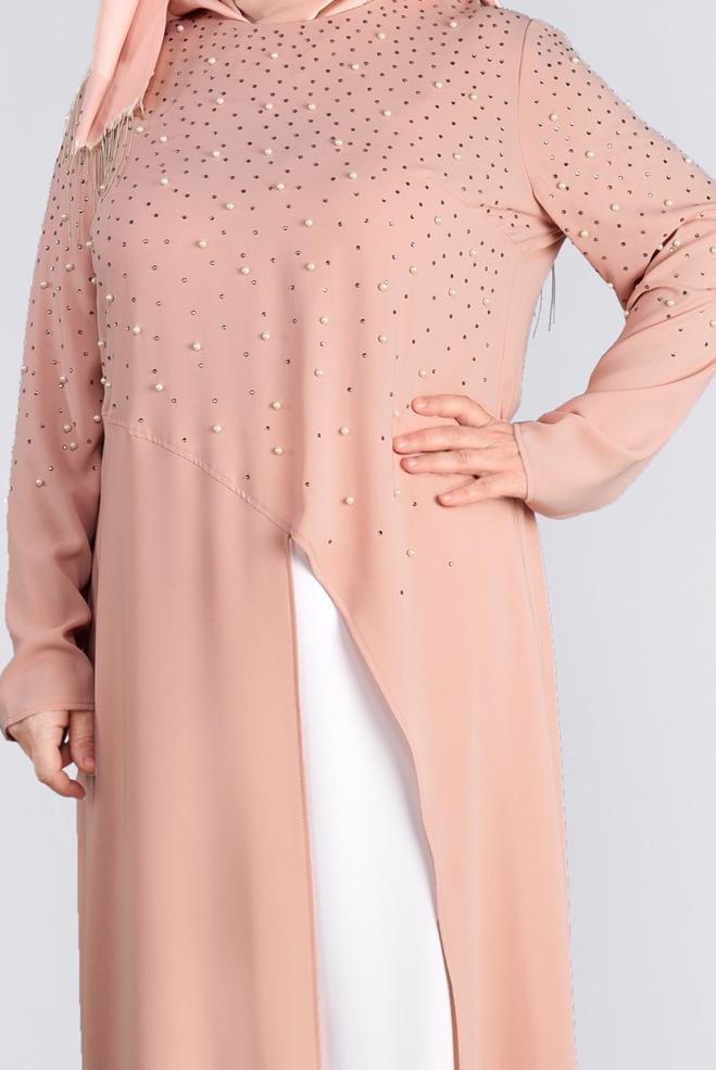 Tesettür giyim PUDRA 3374E VİRONA 2′Lİ ETEKLİ TAKIM 42/48 TEK40 - ALVİNA