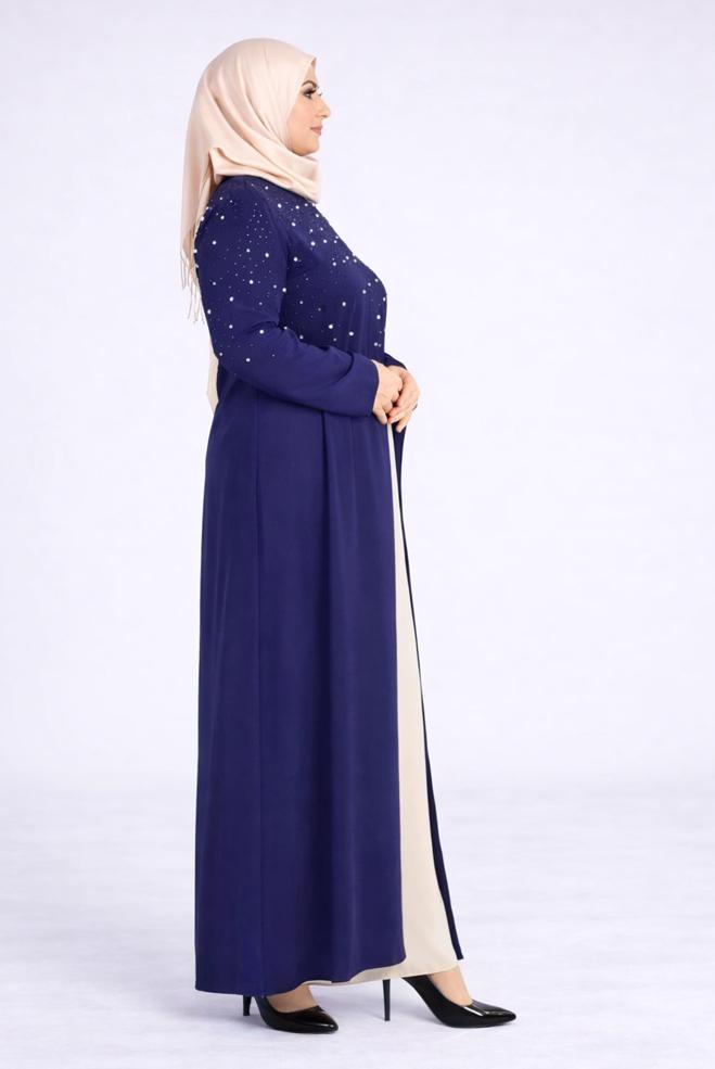 Hijab clothing NAVY BLUE GEM DETAILED SKIRTED SUIT 3374 - ALVİNA