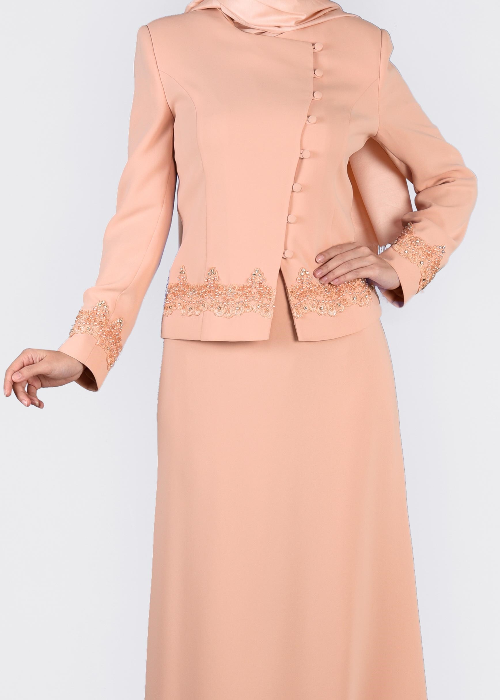 Tesettür giyim PUDRA 3378E NEW SUZANNA 2&prime;Lİ ETEKLİ TK.40/46 TEK38