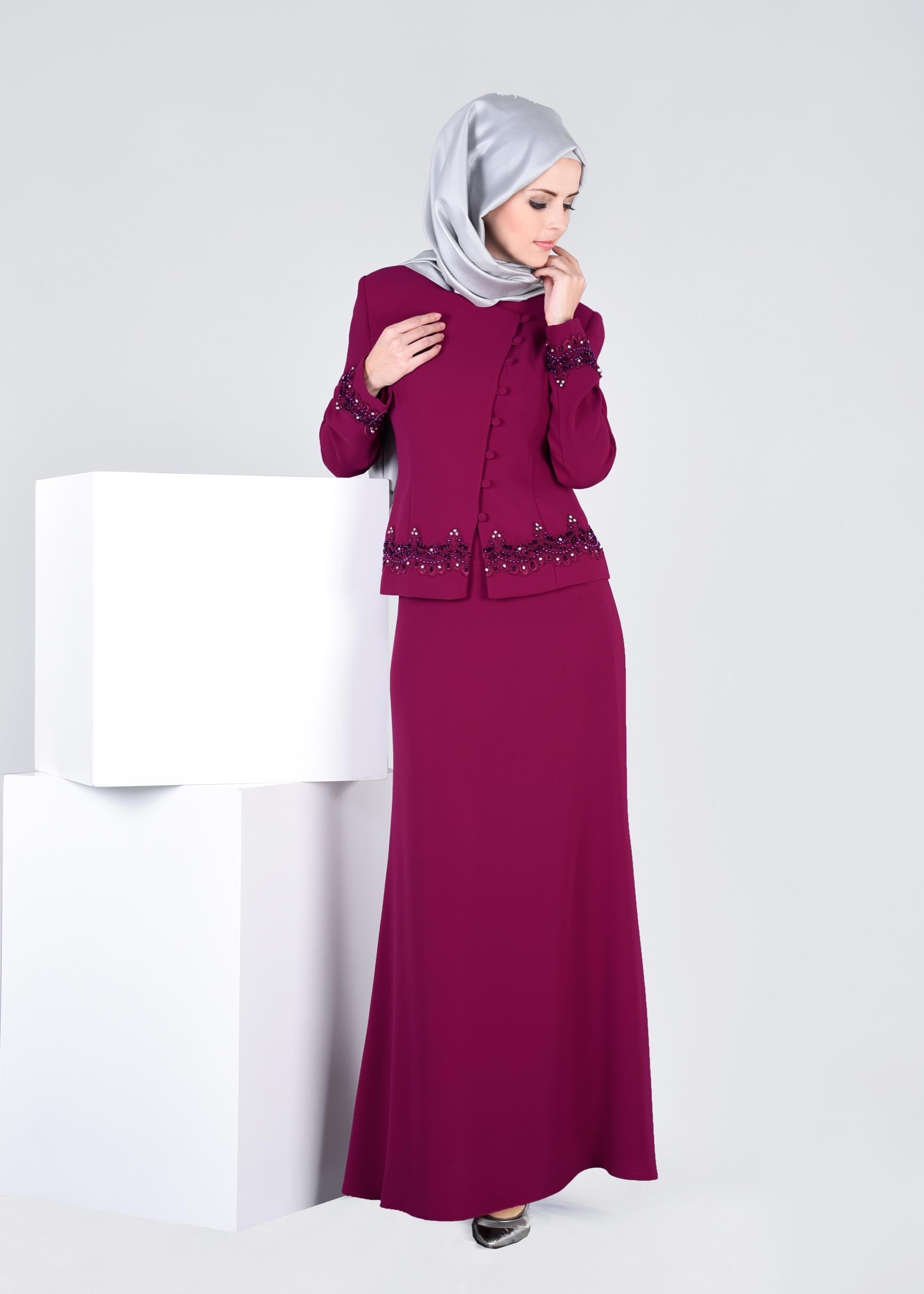 Tesettür giyim MOR 3378E NEW SUZANNA 2&prime;Lİ ETEKLİ TK.40/46 TEK38