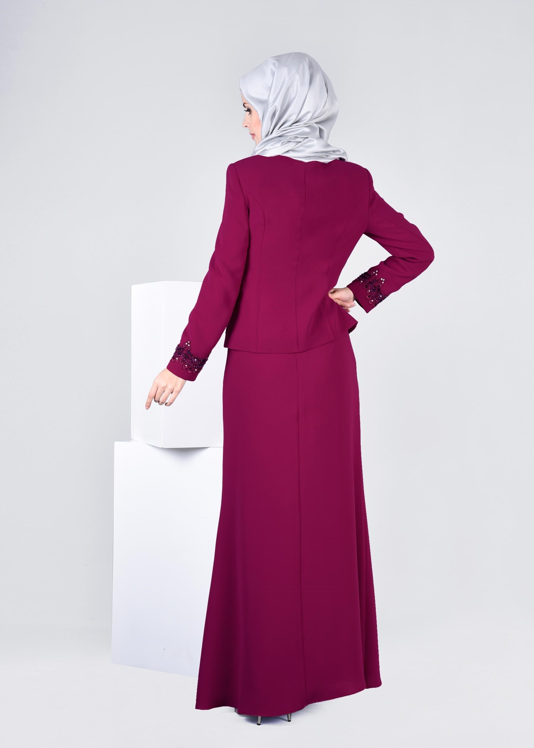 Tesettür giyim MOR 3378E NEW SUZANNA 2&prime;Lİ ETEKLİ TK.40/46 TEK38