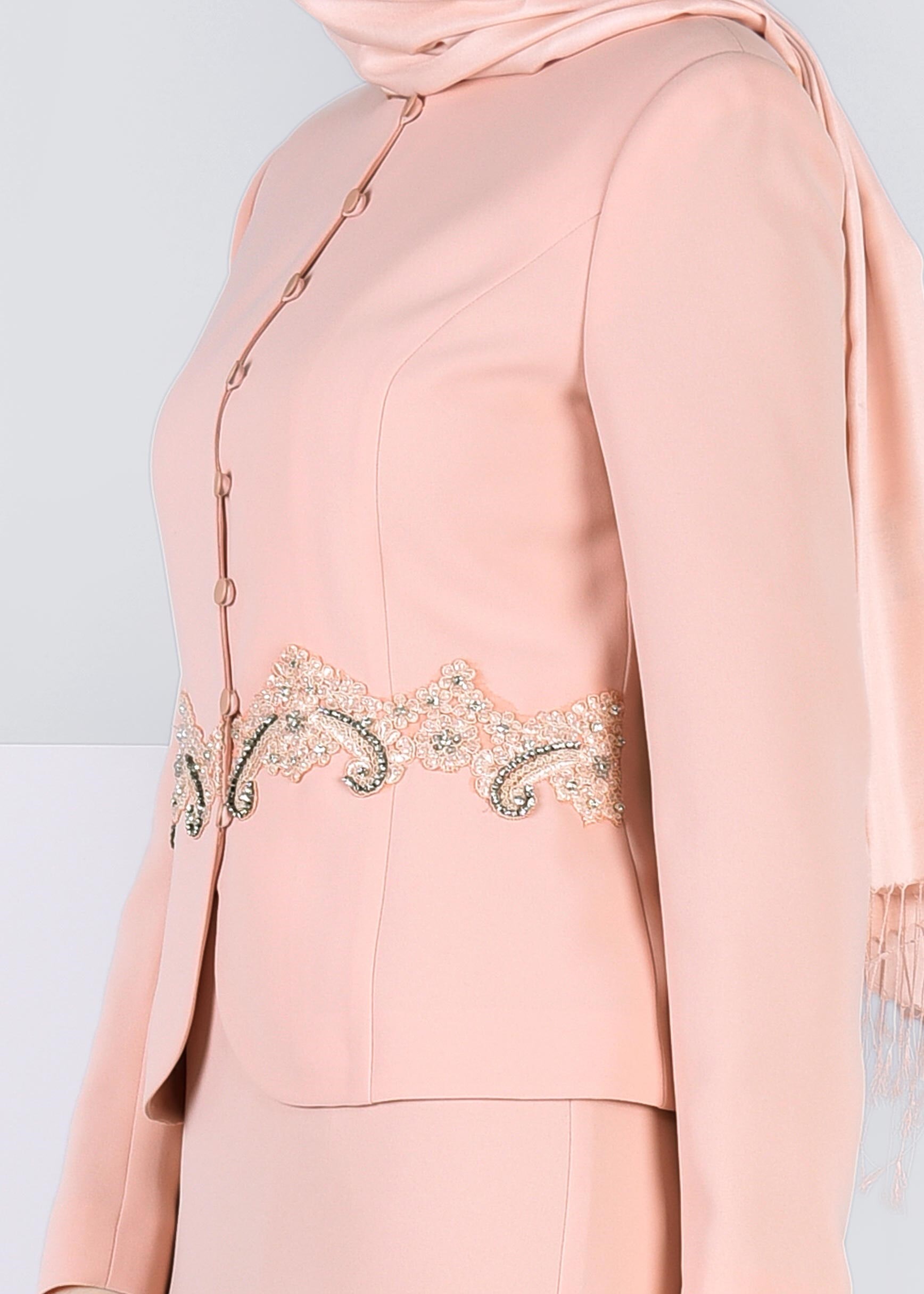 Tesettür giyim PUDRA 3380E NEW SUZANNA 2′Lİ ETEKLİ TK.40/46 TEK38